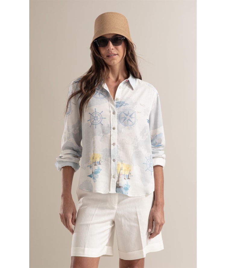Camisa Sardênia Náutica Linho Branco