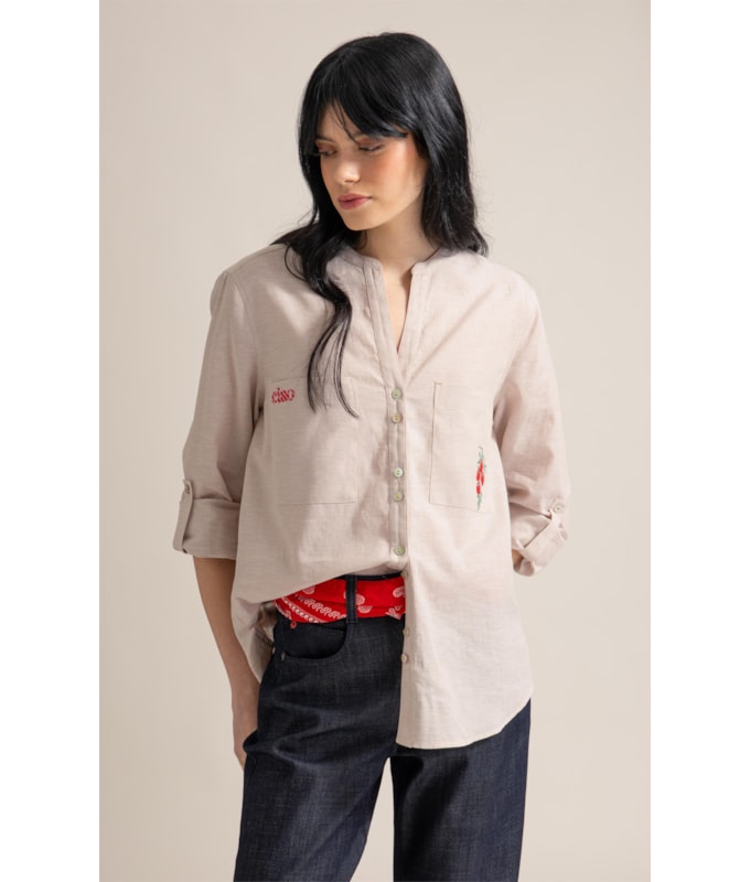 Camisa Sicilia Linho Blend Bege