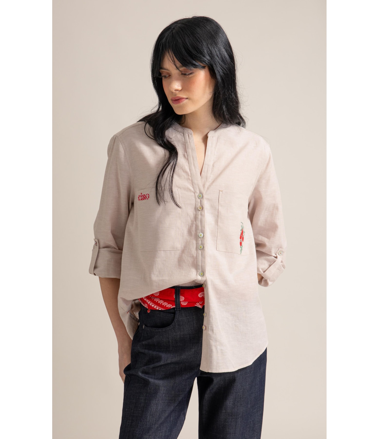 Camisa Sicilia Linho Blend Bege