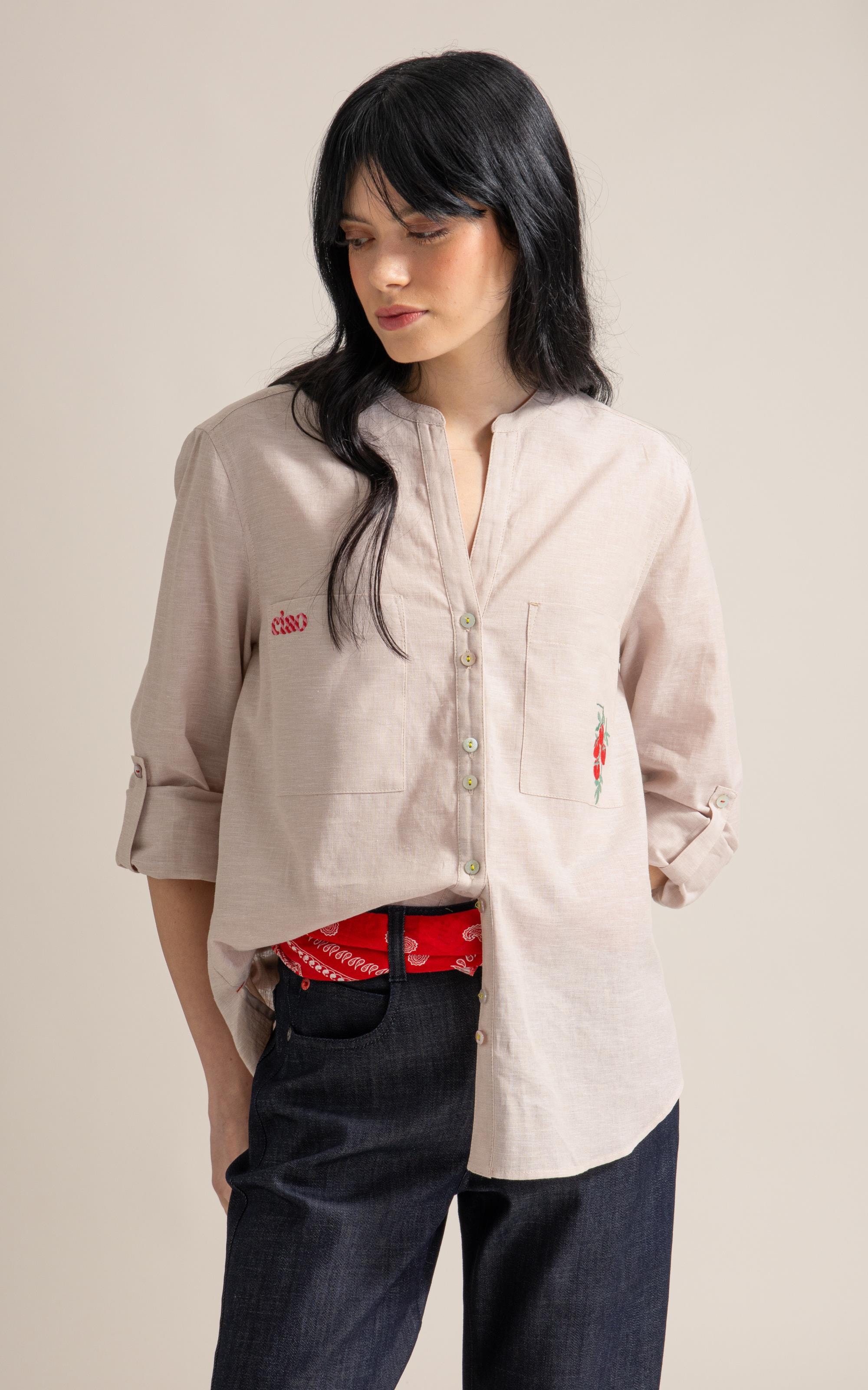 Camisa Sicilia Linho Blend Bege