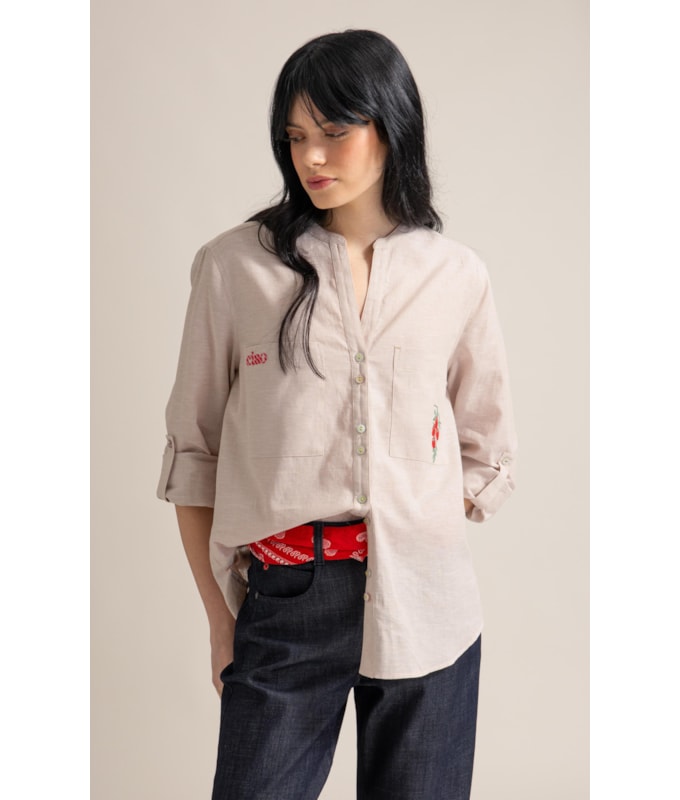 Camisa Sicilia Linho Blend Bege