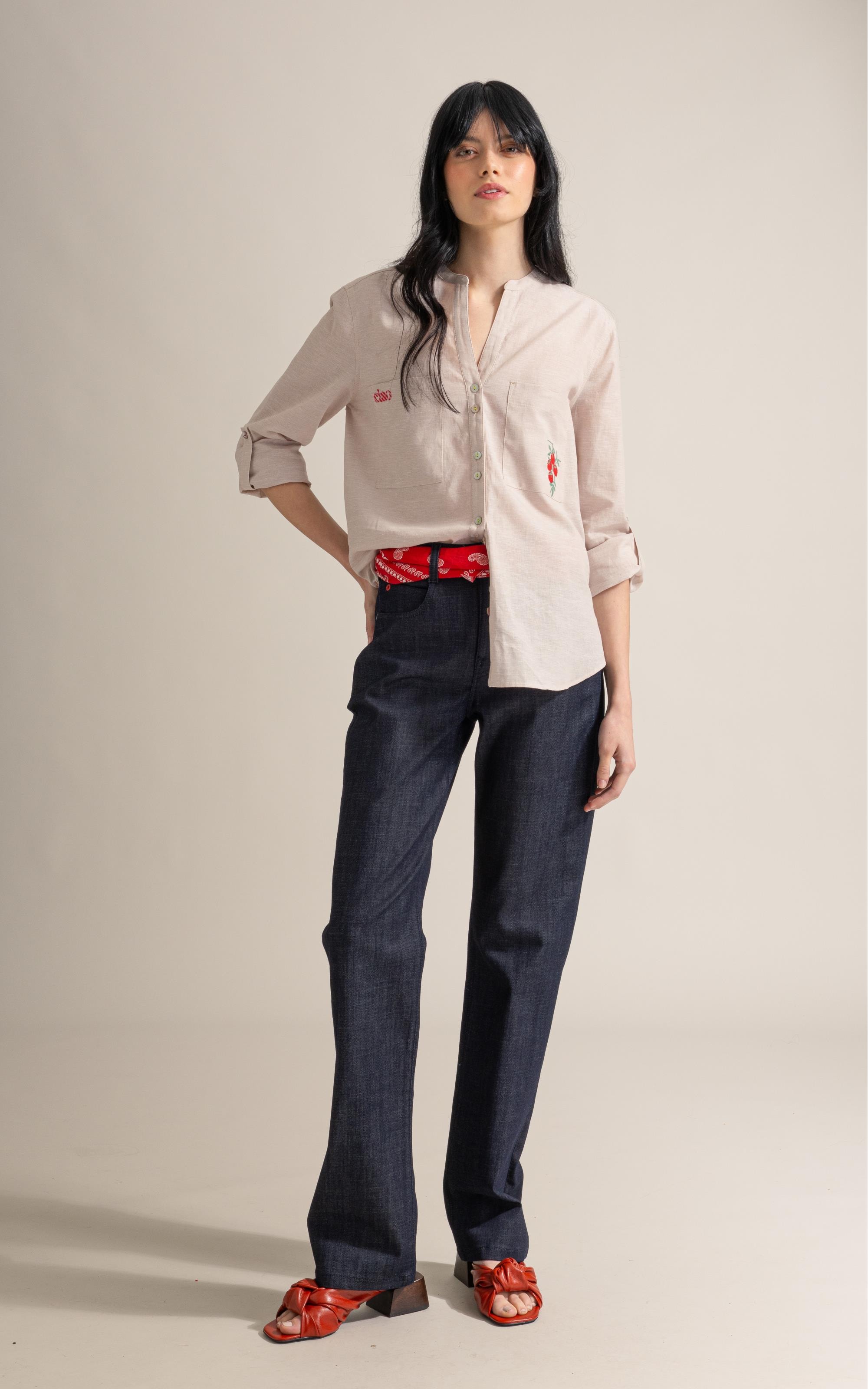 Camisa Sicilia Linho Blend Bege