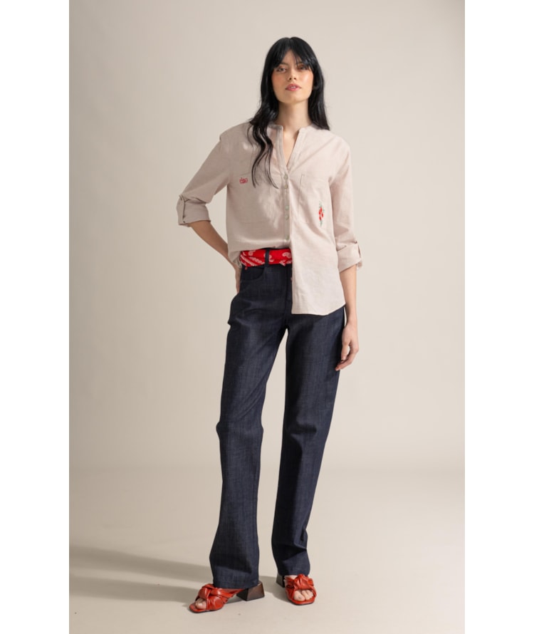 Camisa Sicilia Linho Blend Bege