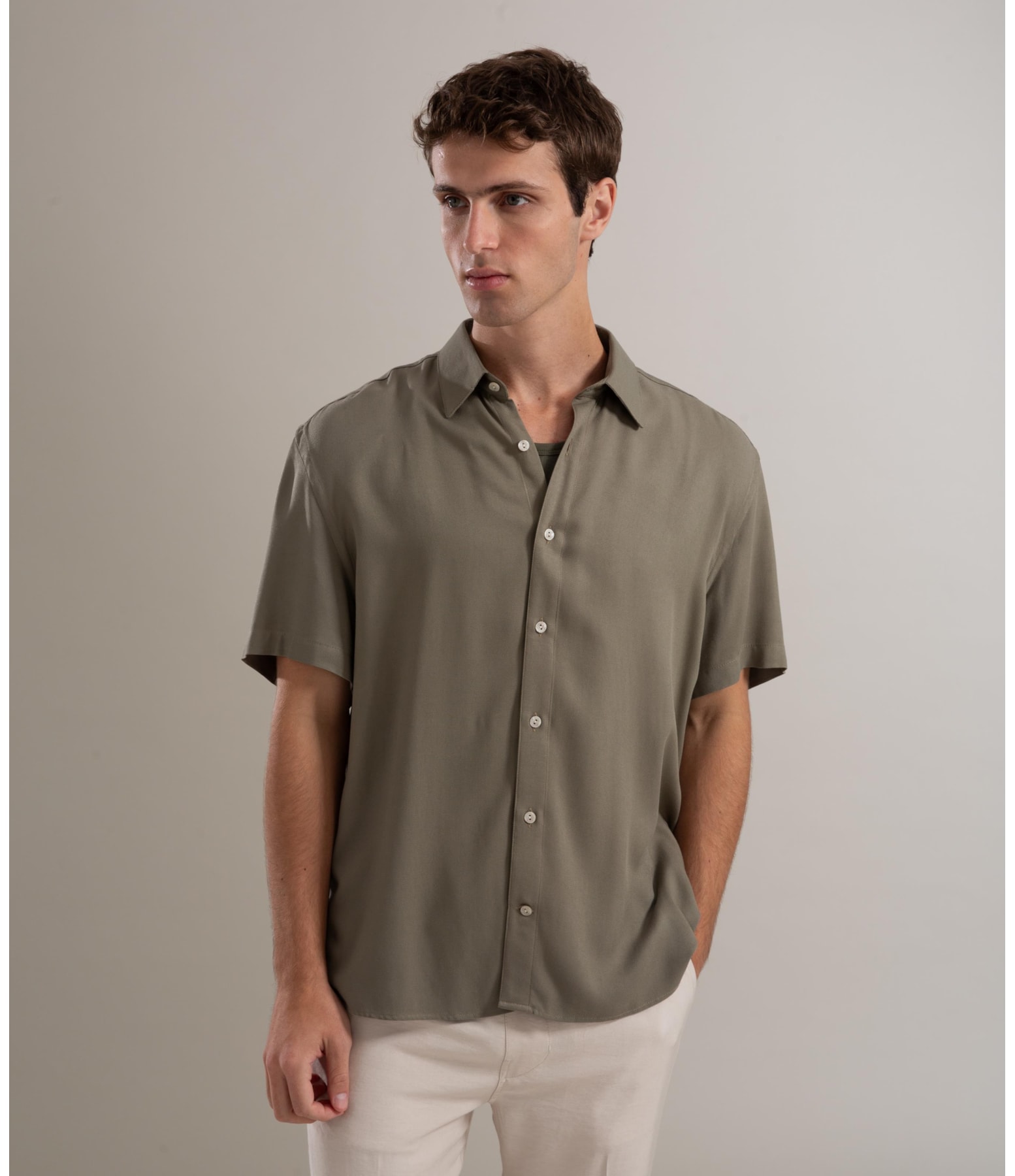 Camisa Simple Texture Mc Verde Escuro