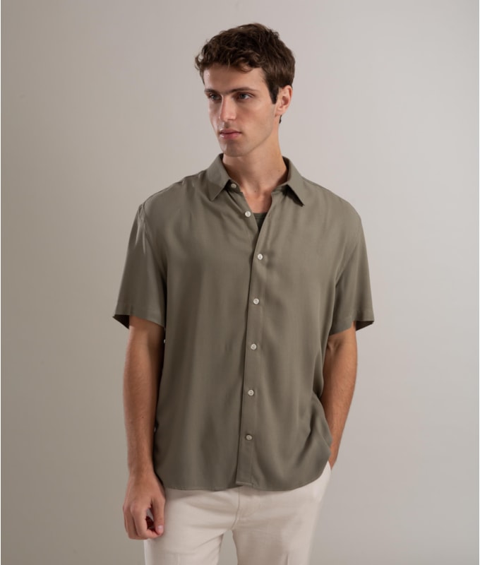 Camisa Simple Texture Mc Verde Escuro