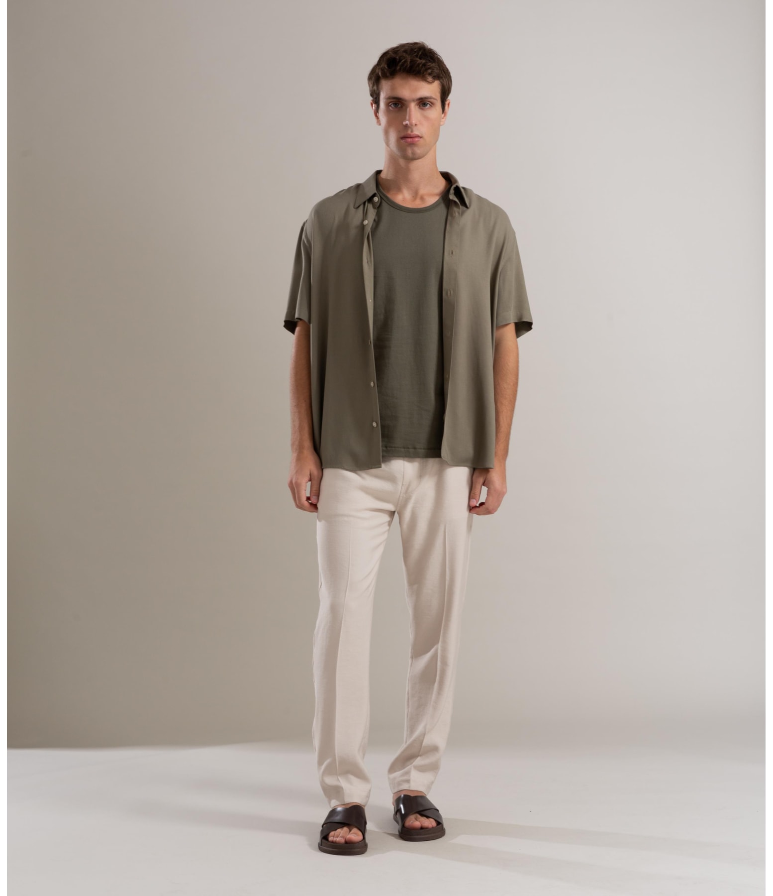 Camisa Simple Texture Mc Verde Escuro