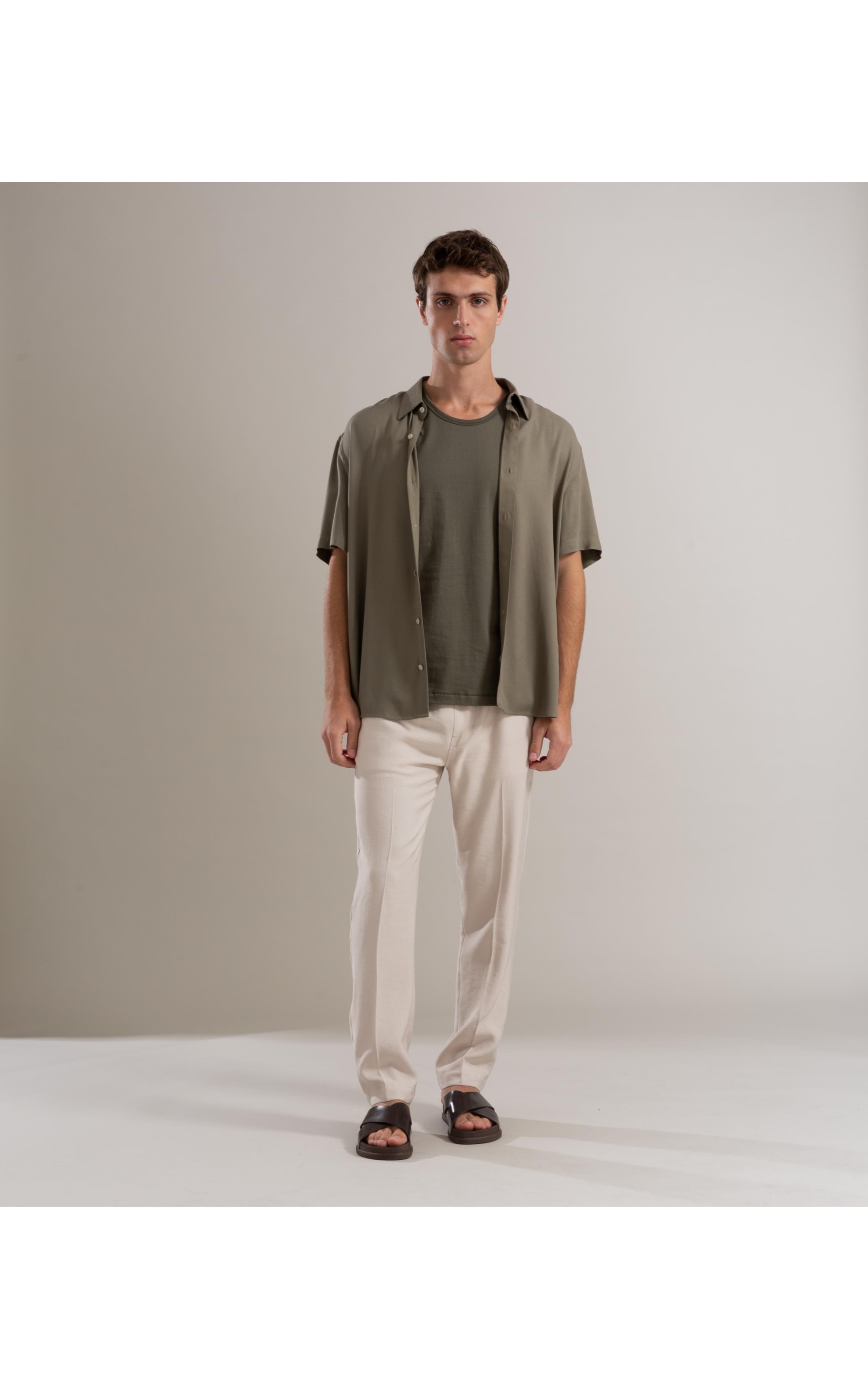 Camisa Simple Texture Mc Verde Escuro