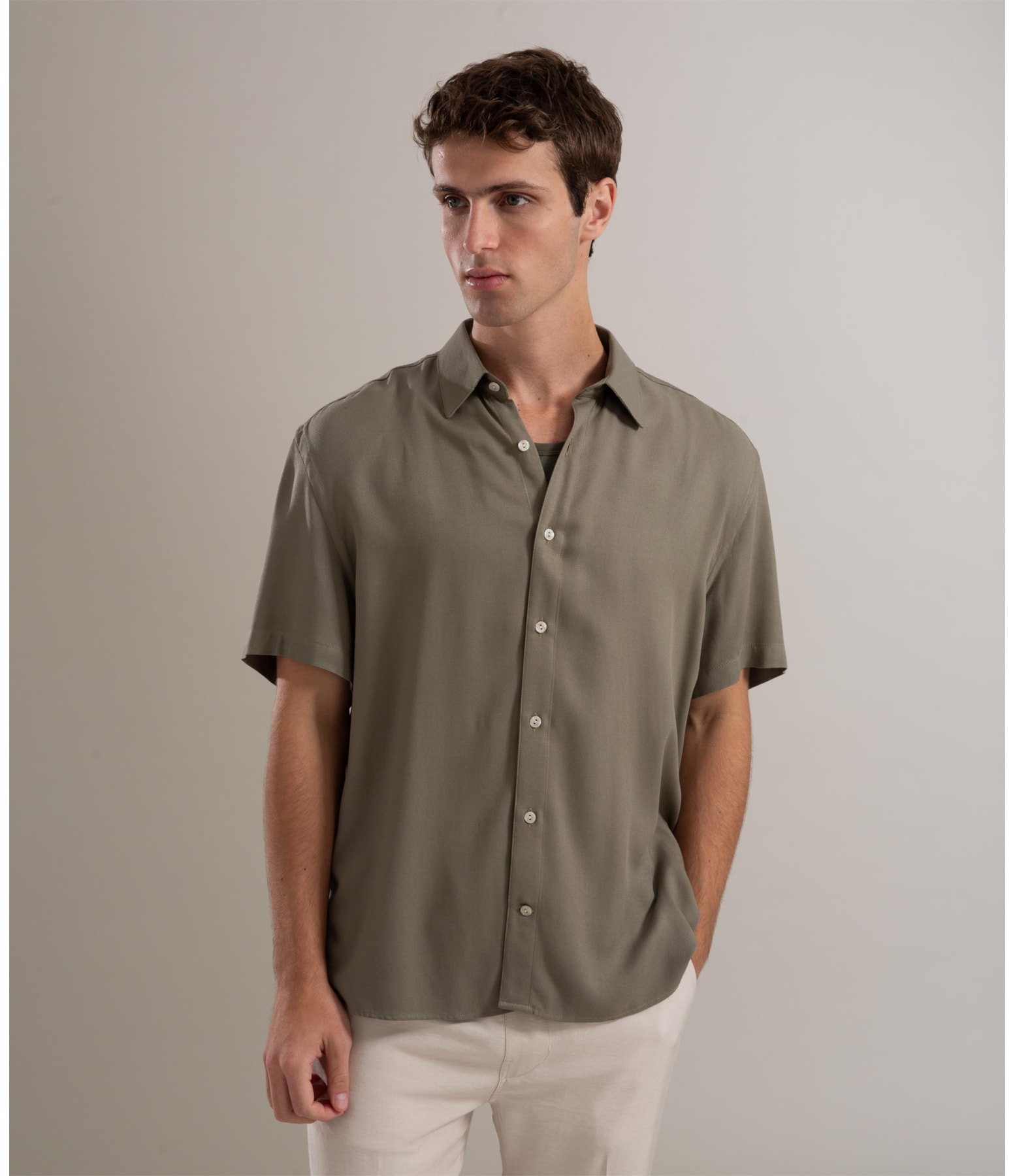 Camisa Simple Texture Mc Verde Escuro