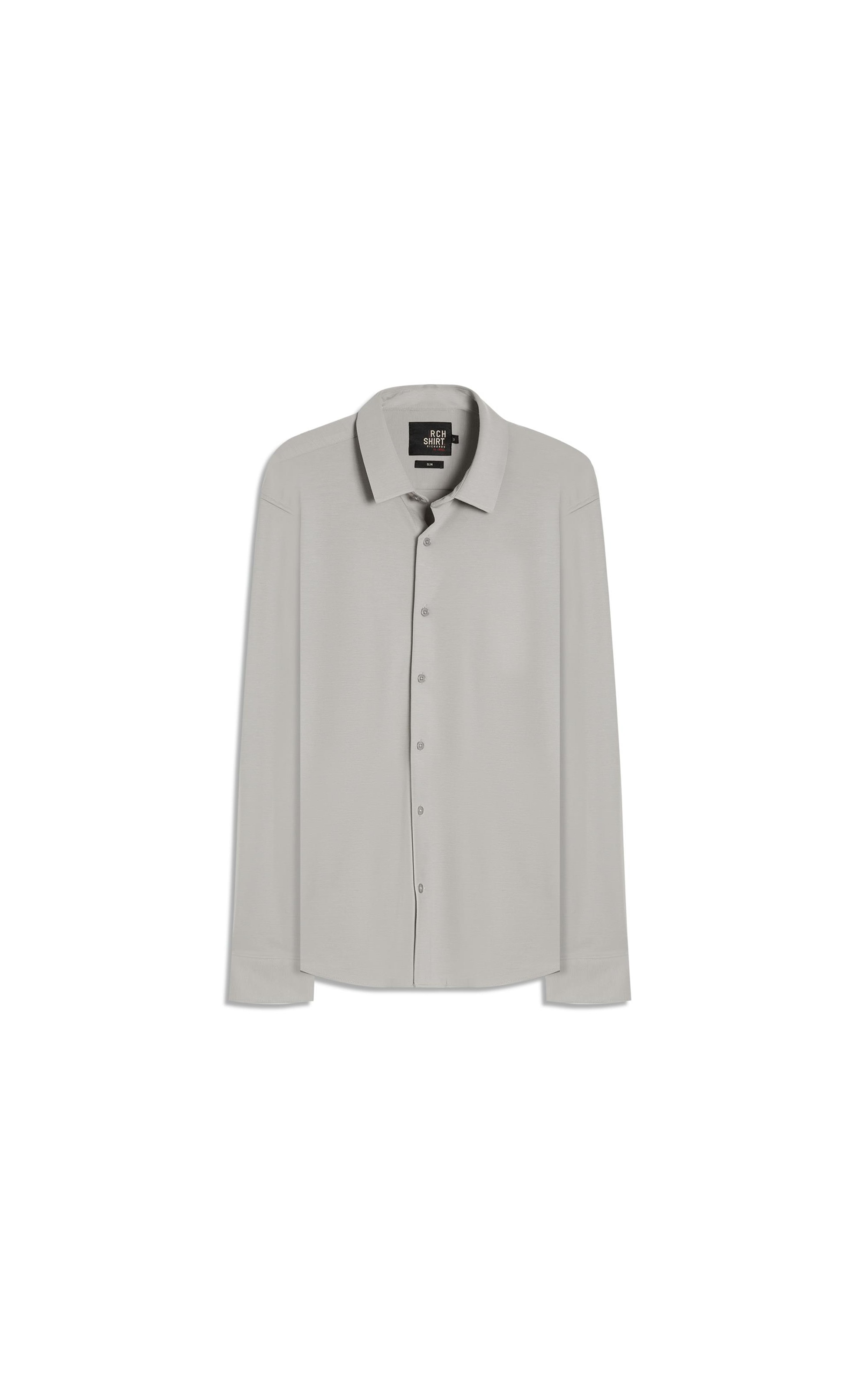 Camisa Slim Cinza Claro