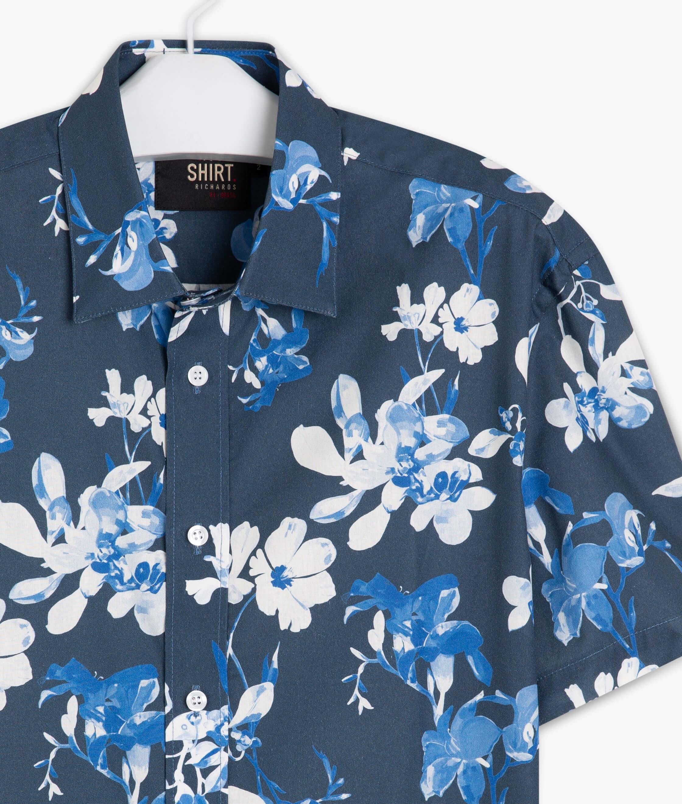【ネイビー（40）】Flower Mock Shirt S/S 210977-2000-2000?v=