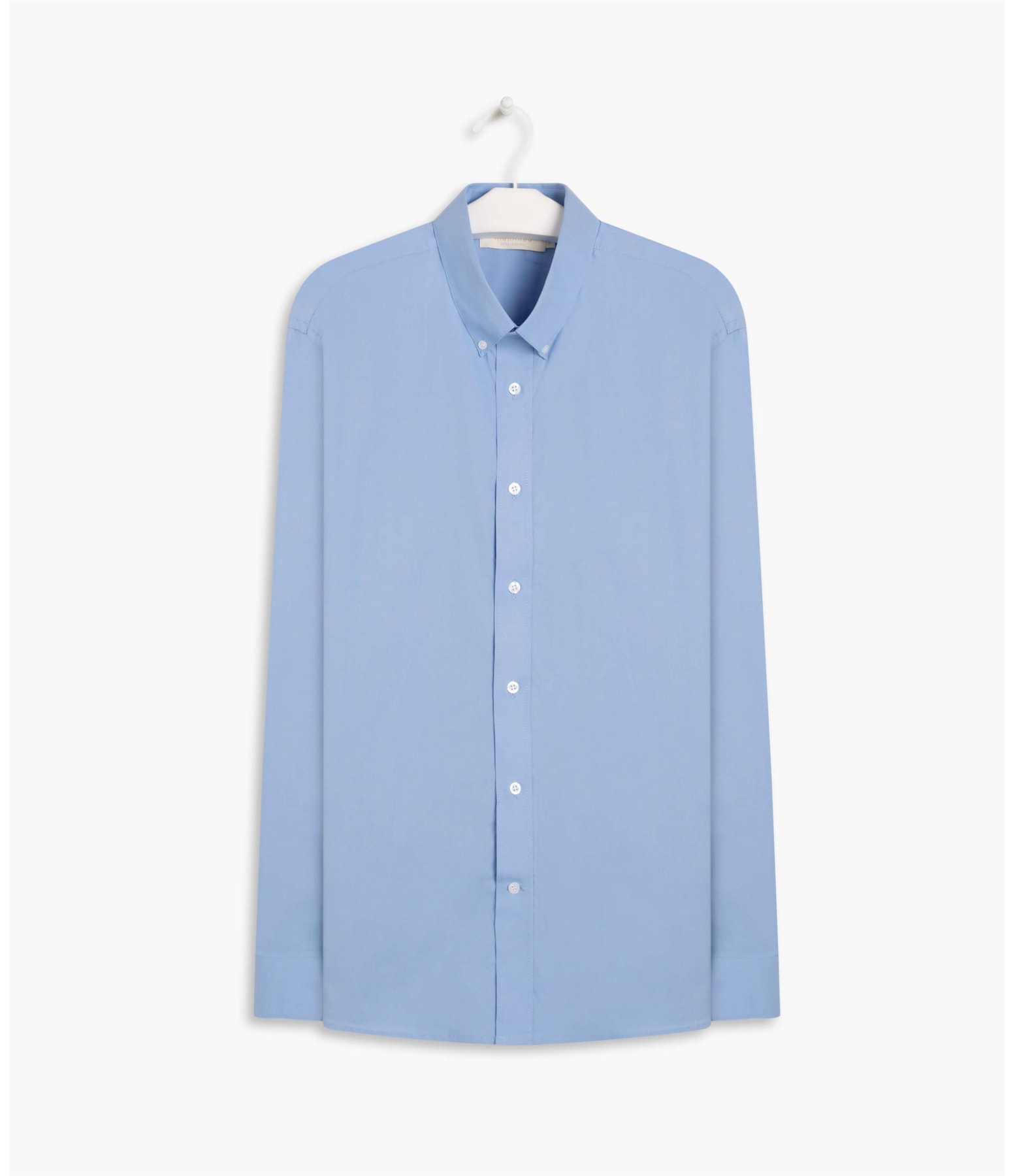 Camisa Stretch Lisa Ml Azul Claro
