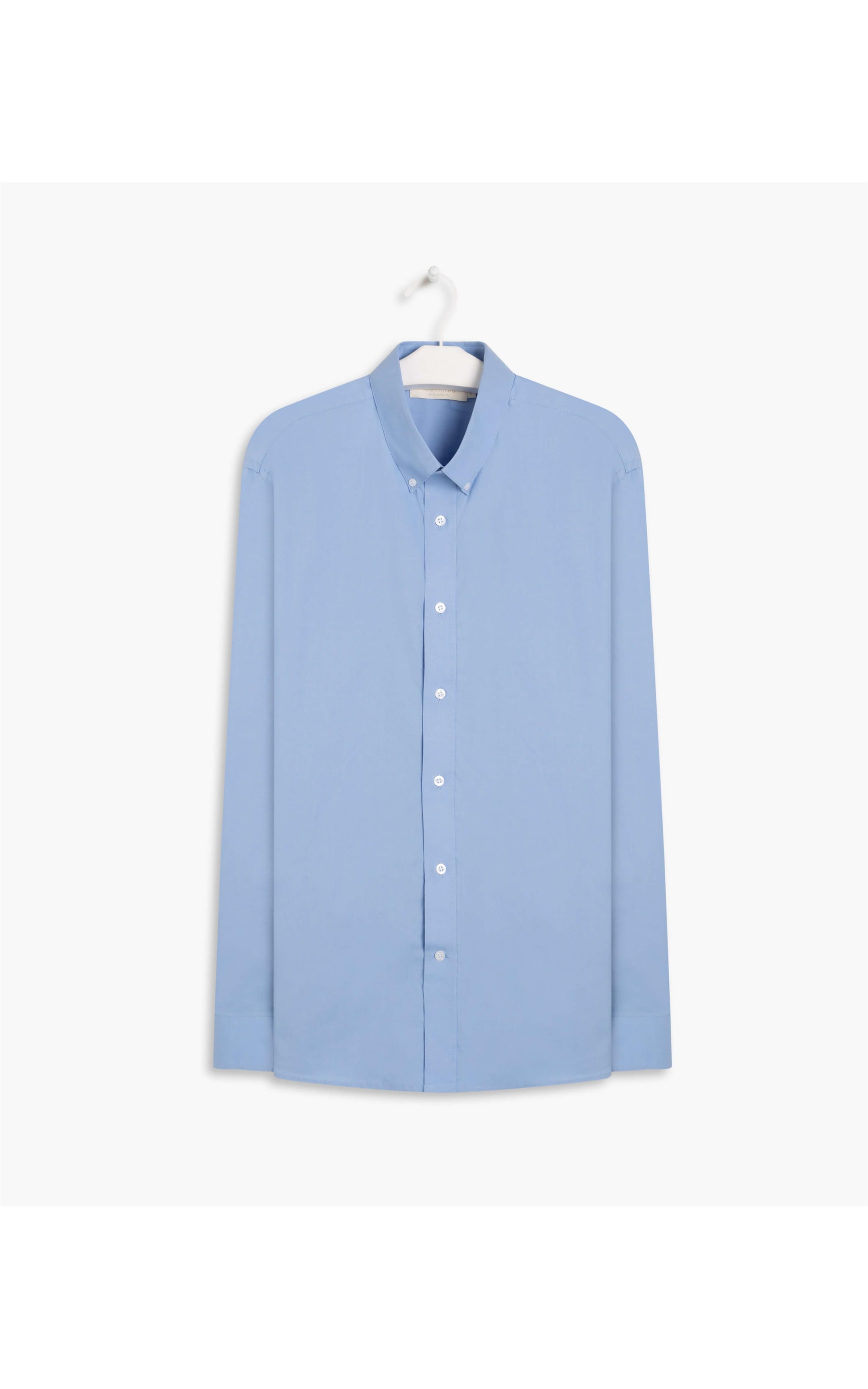 Camisa Stretch Lisa Ml Azul Claro