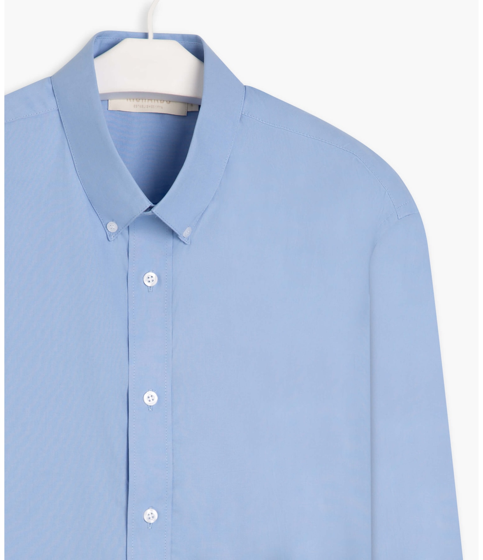 Camisa Stretch Lisa Ml Azul Claro