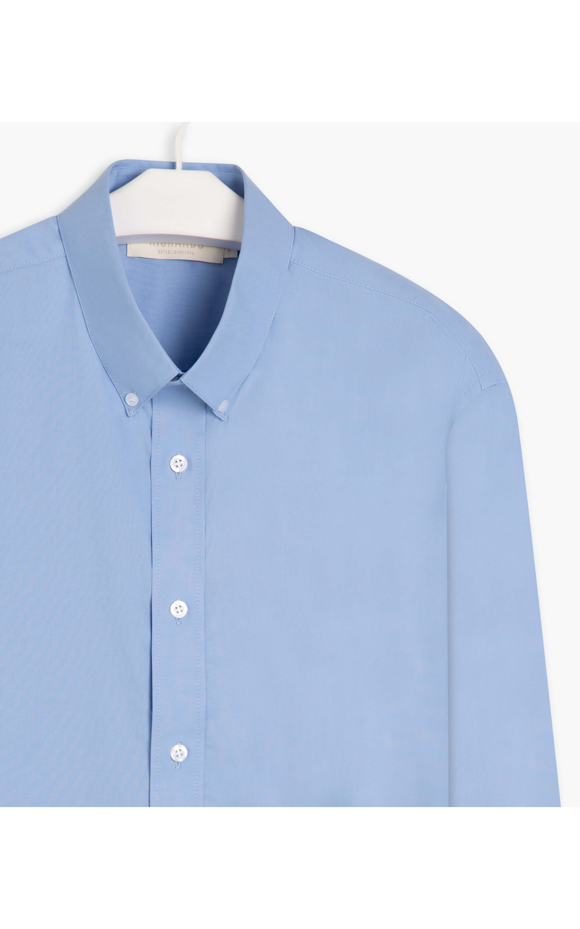 Camisa Stretch Lisa Ml Azul Claro