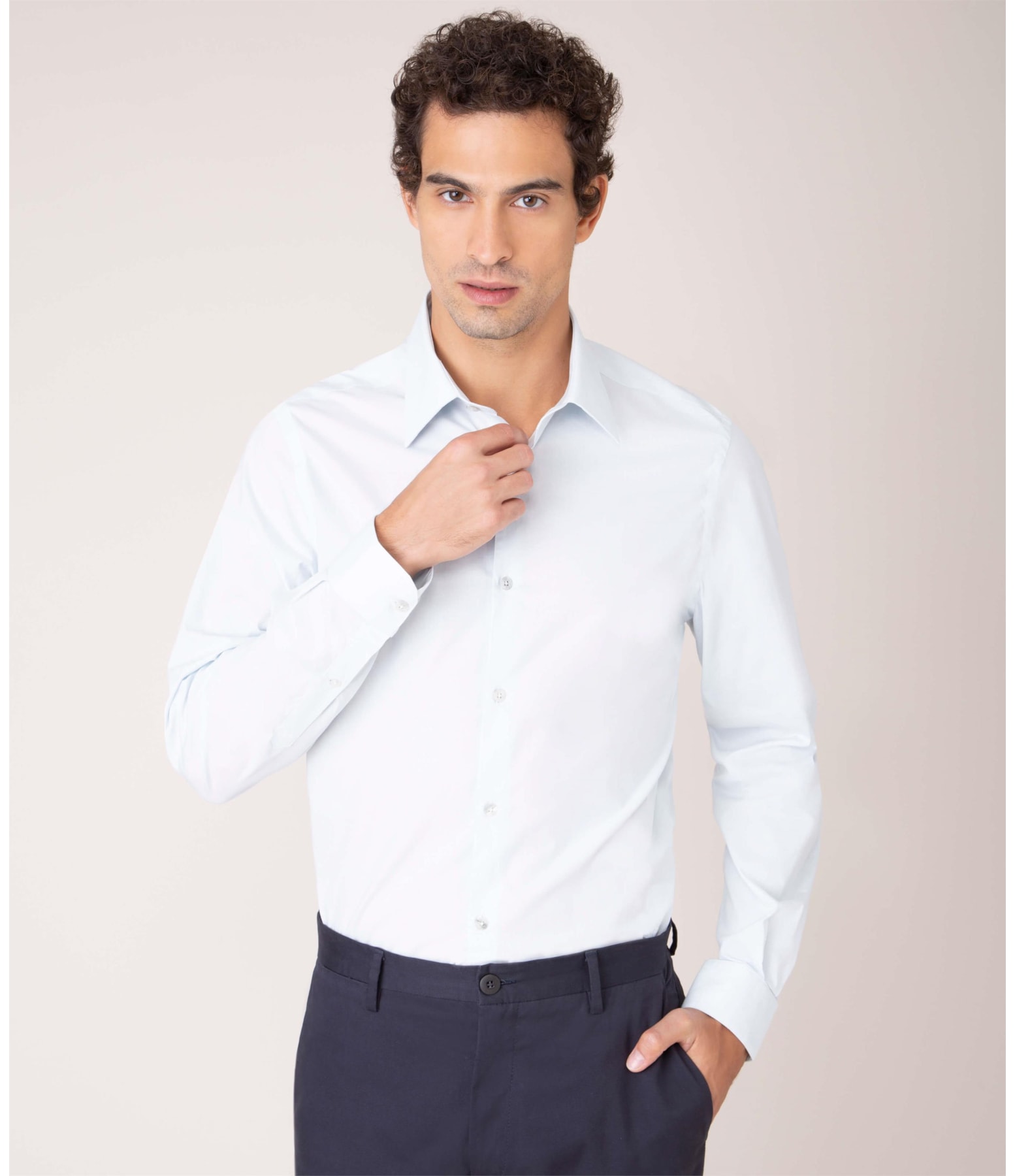 Camisa Stretch Tr Lisa Ml Azul