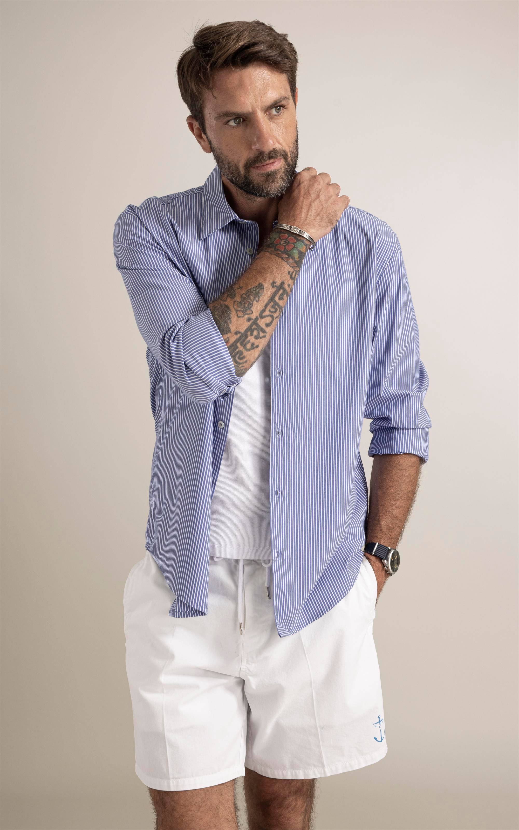 Camisa Tech Blend Bedford Azul Bic