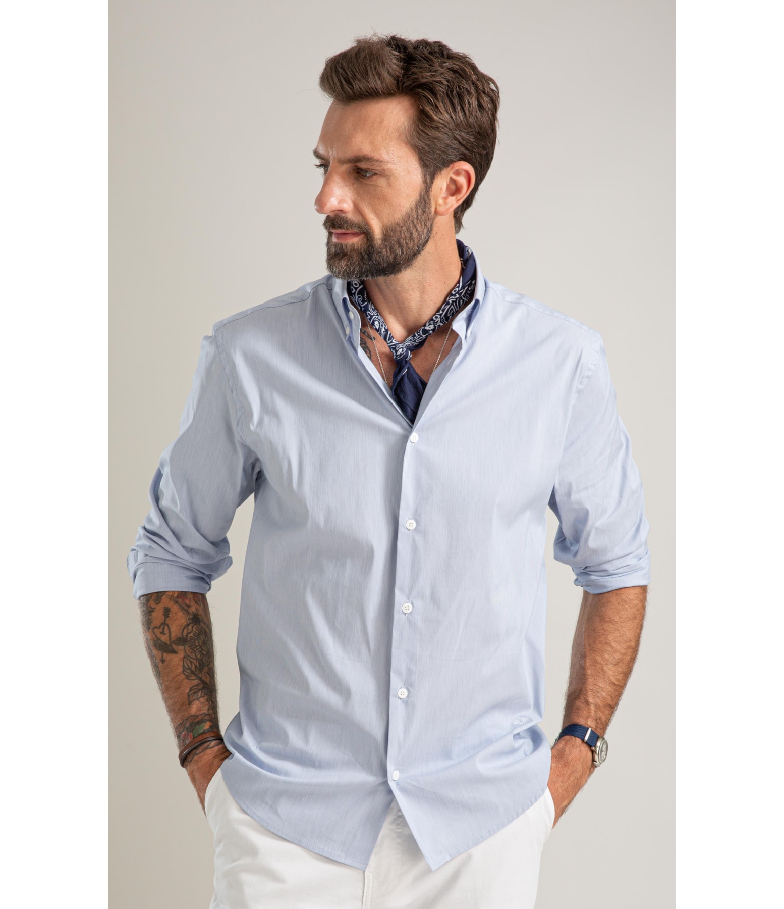 Camisa Tech Blend Douglas Ml Azul Bic