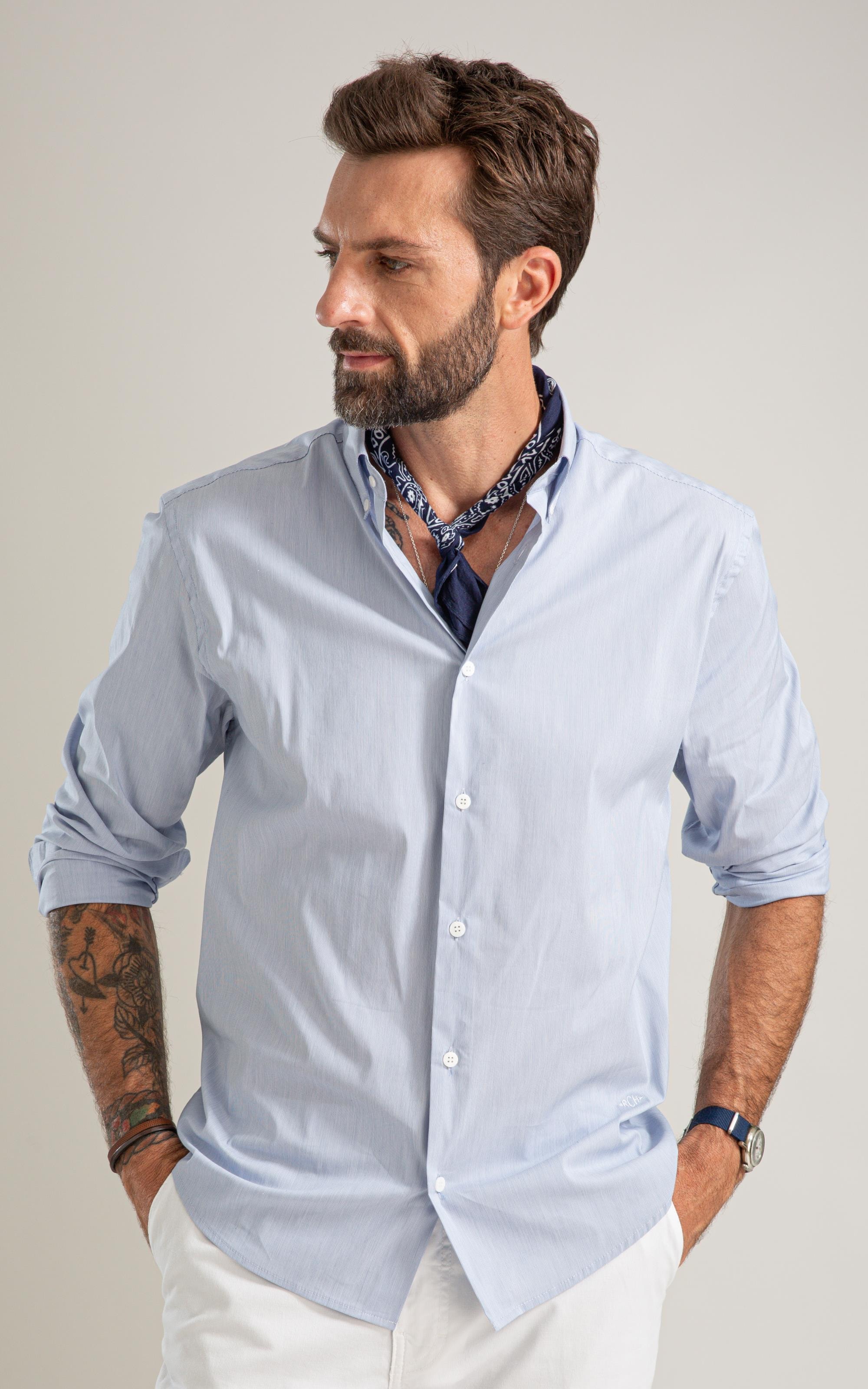 Camisa Tech Blend Douglas Ml Azul Bic