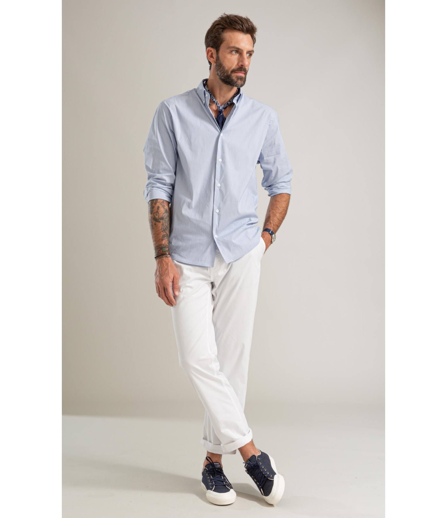 Camisa Tech Blend Douglas Ml Azul Bic