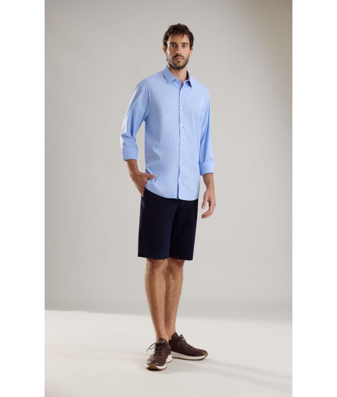 Camisa Tech Blend Guilherme Ml Azul Bic