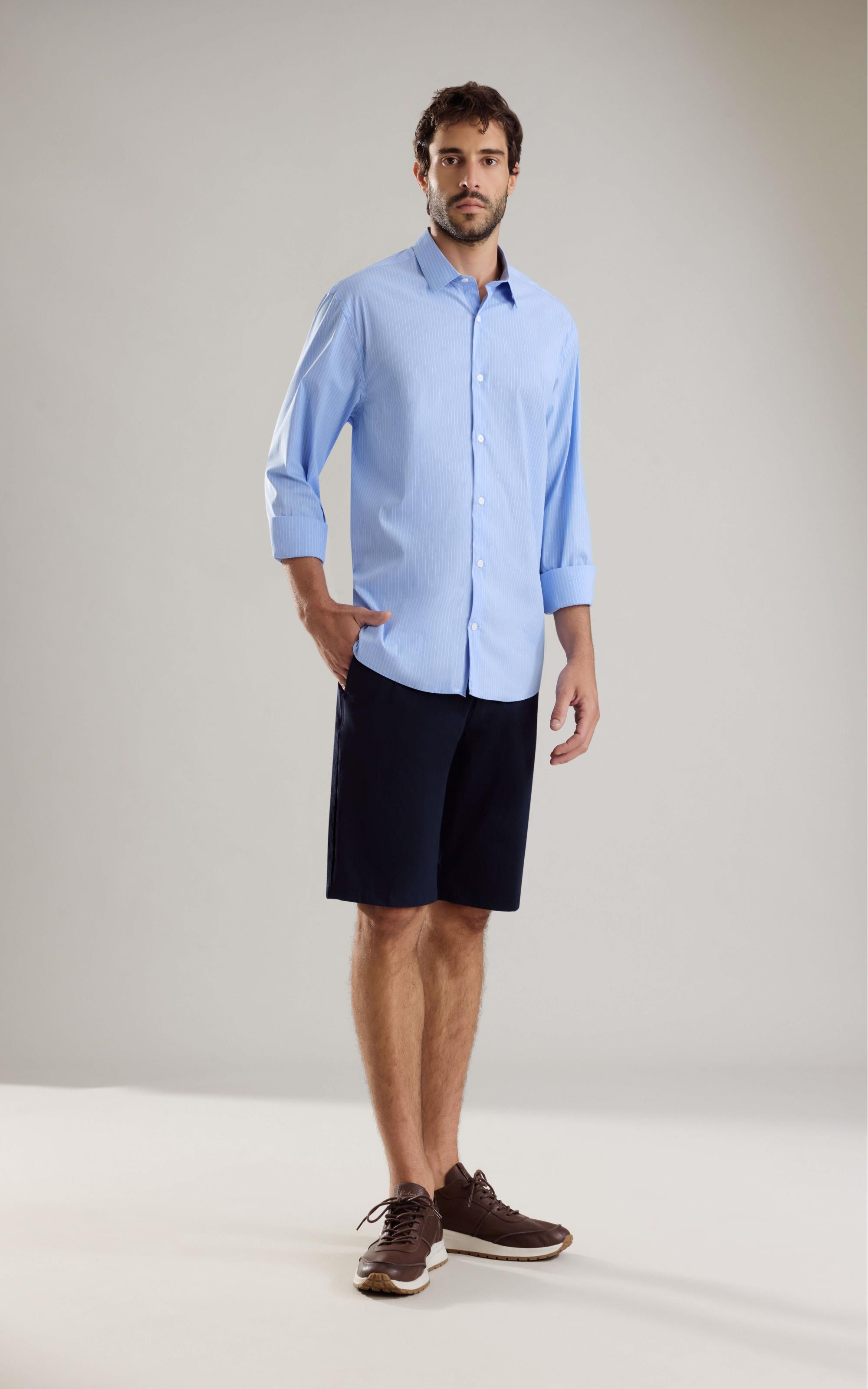 Camisa Tech Blend Guilherme Ml Azul Bic