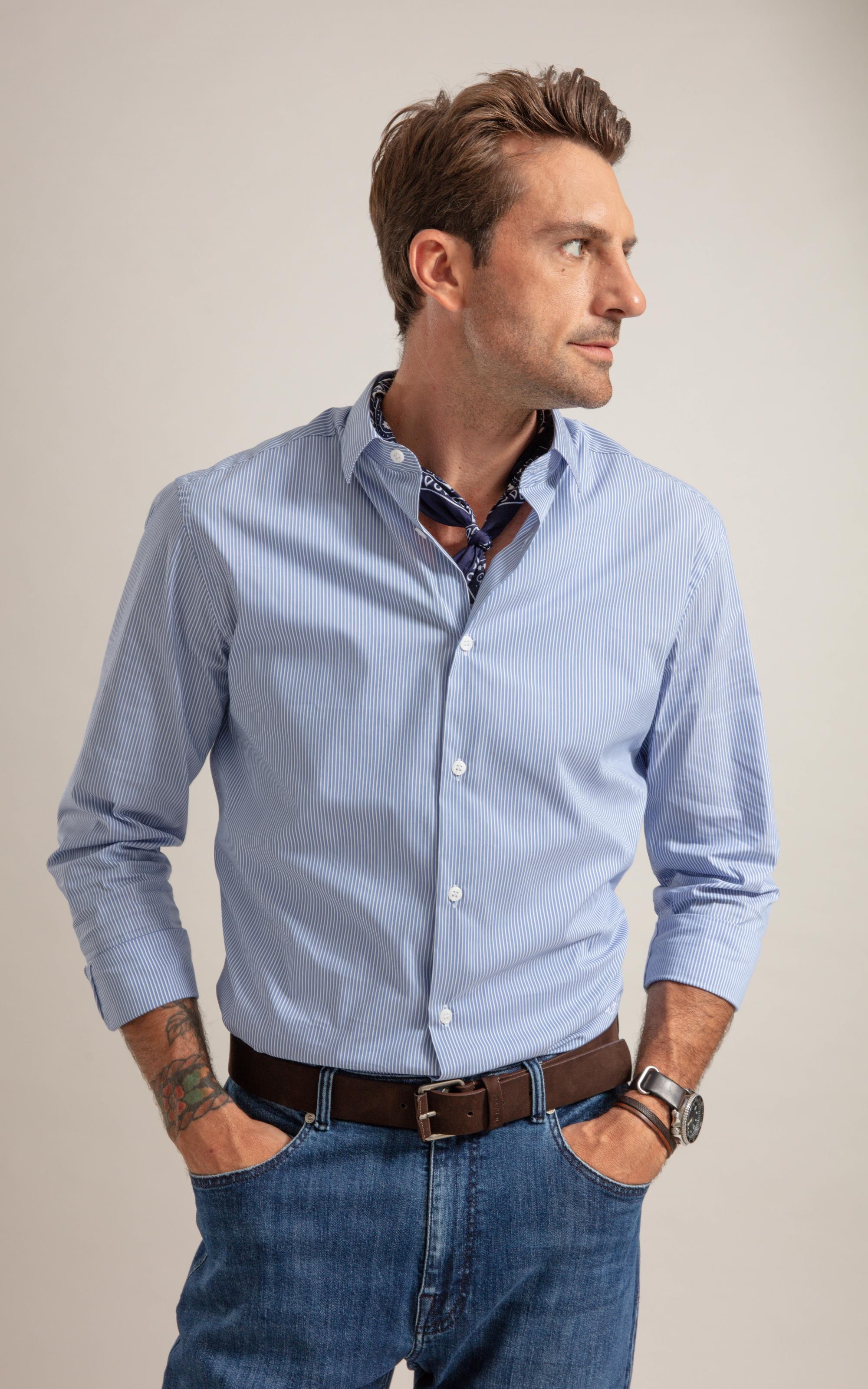 Camisa  Tech Blend Gylmar Ml Azul Pervante