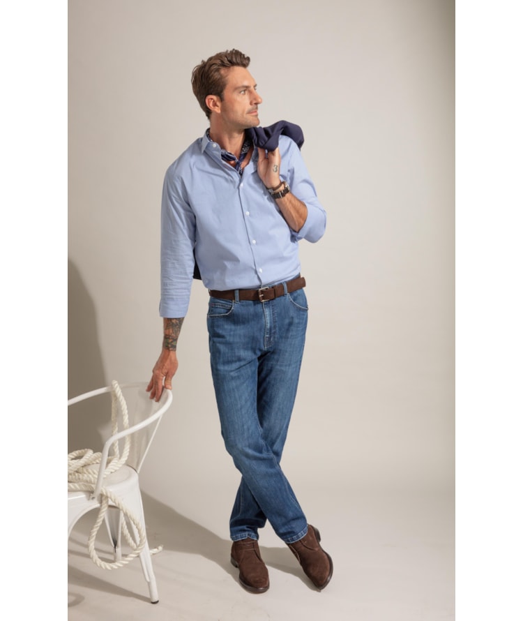 Camisa  Tech Blend Gylmar Ml Azul Pervante