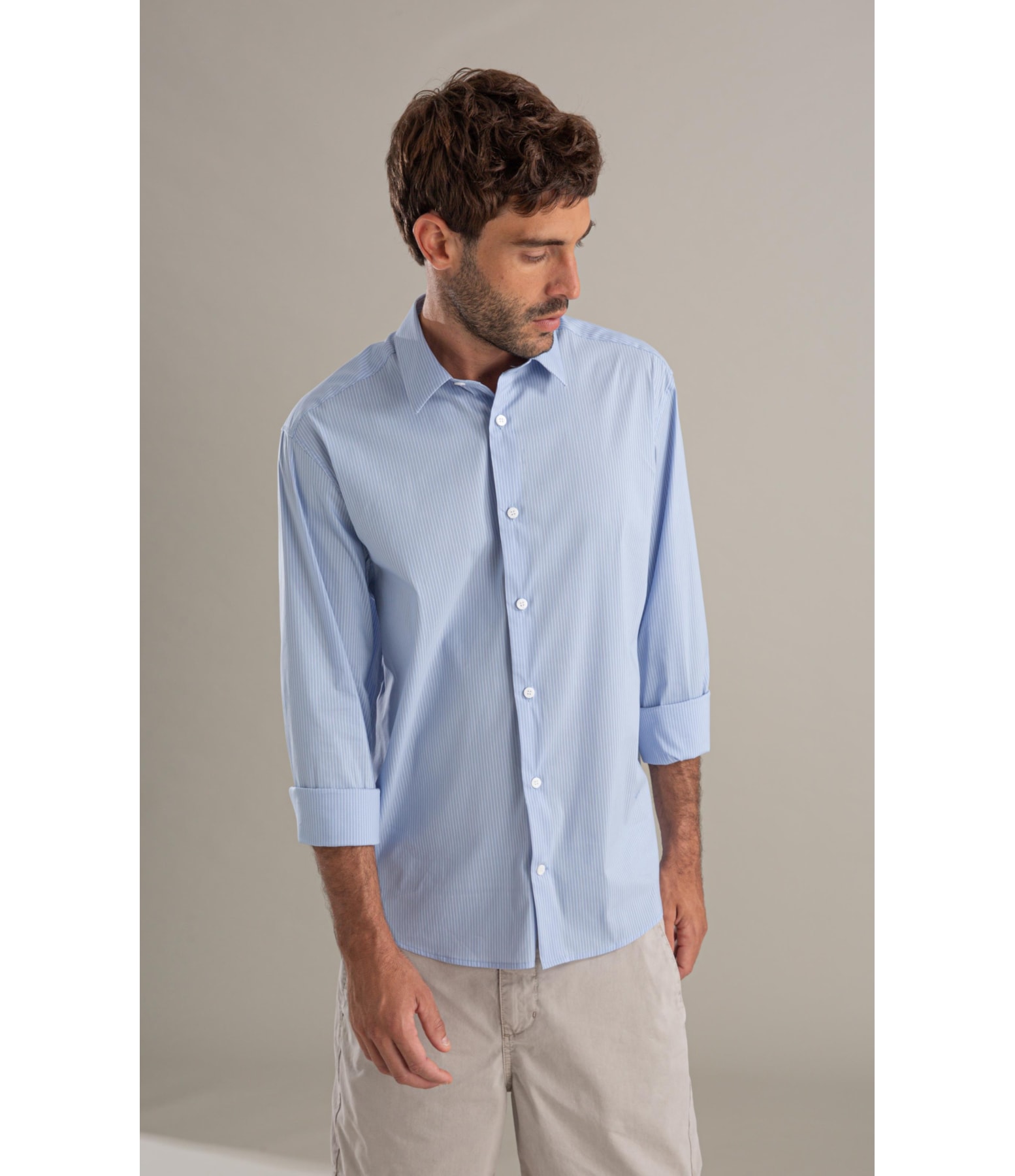 Camisa Tech Blend Leonardo Ml Azul Bic