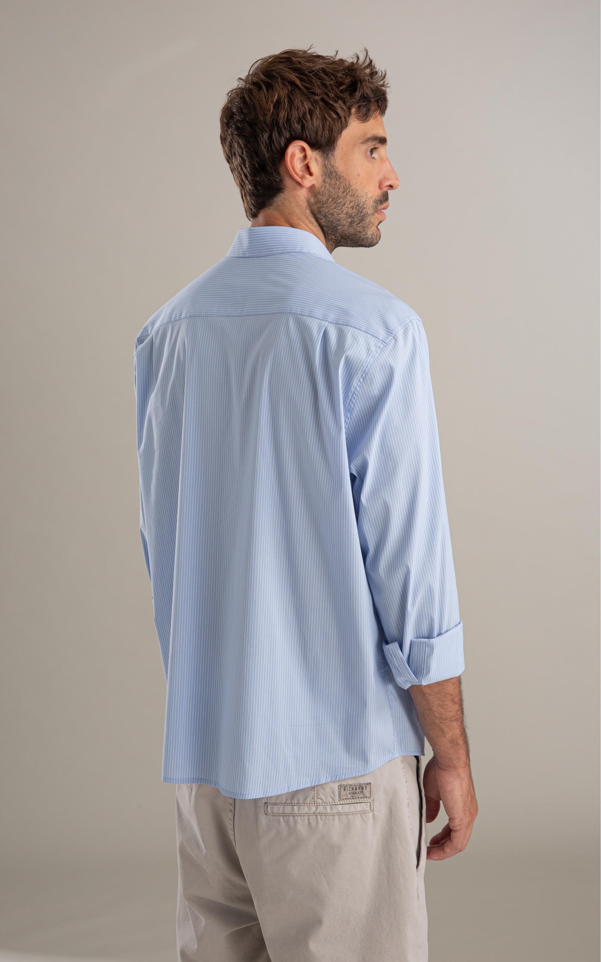 Camisa Tech Blend Leonardo Ml Azul Bic