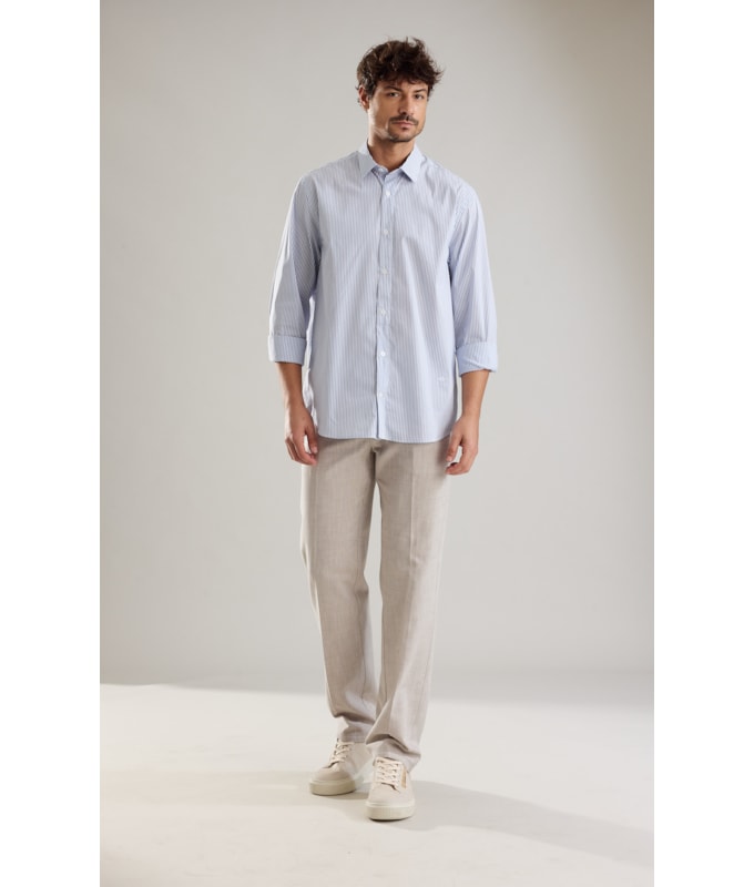 Camisa Tech Blend Levi Ml Azul Pervante