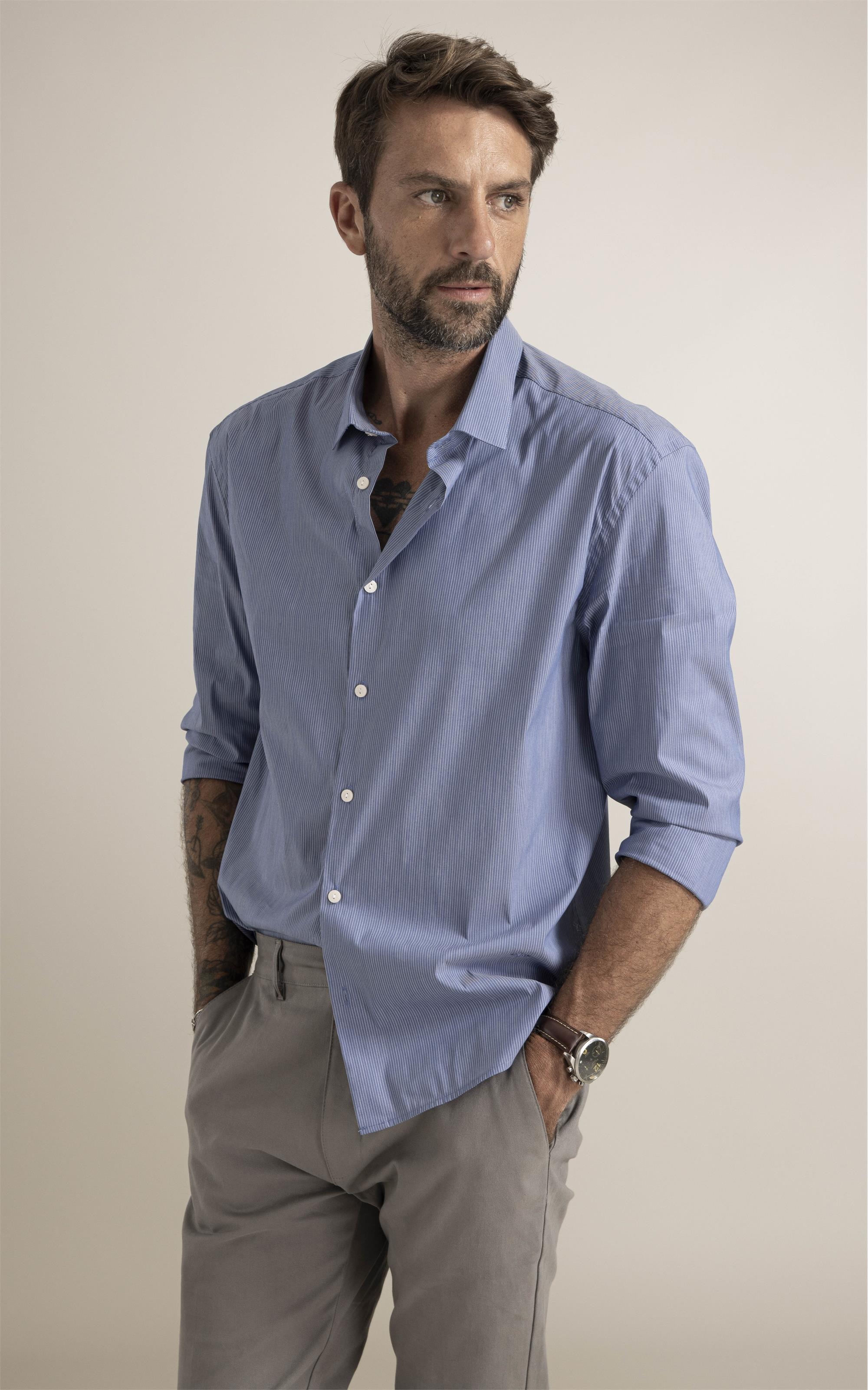 Camisa Tech Blend Orvalho Shanghai Azul Pervante