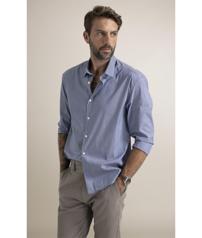 Camisa Tech Blend Orvalho Shanghai Azul Pervante