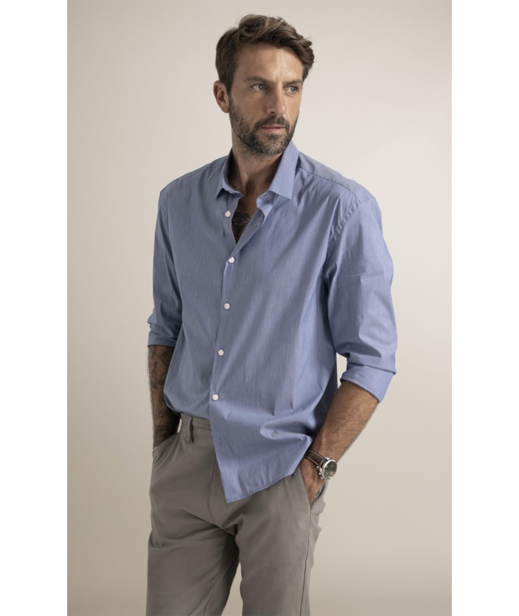 Camisa Tech Blend Orvalho Shanghai Azul Pervante