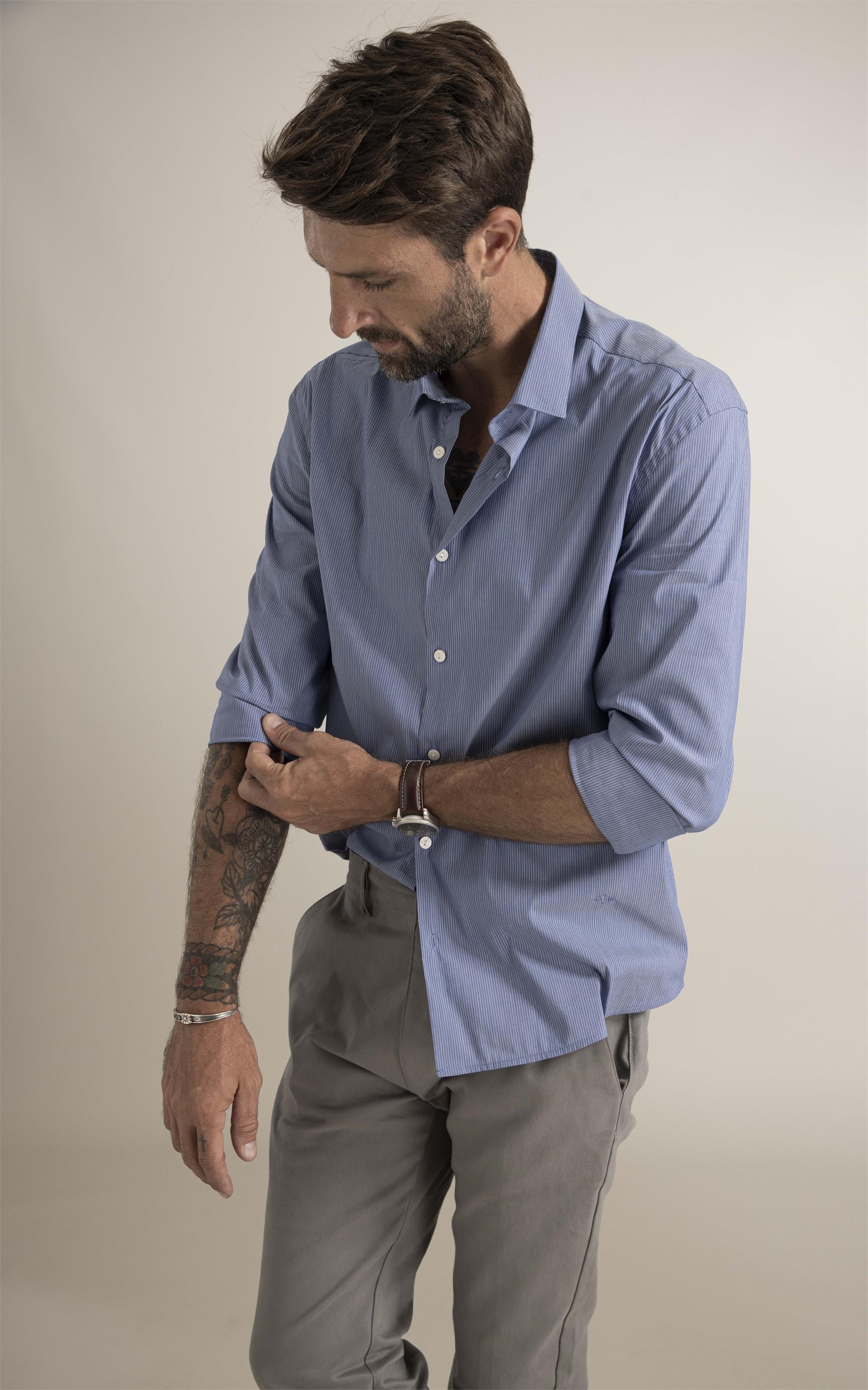 Camisa Tech Blend Orvalho Shanghai Azul Pervante