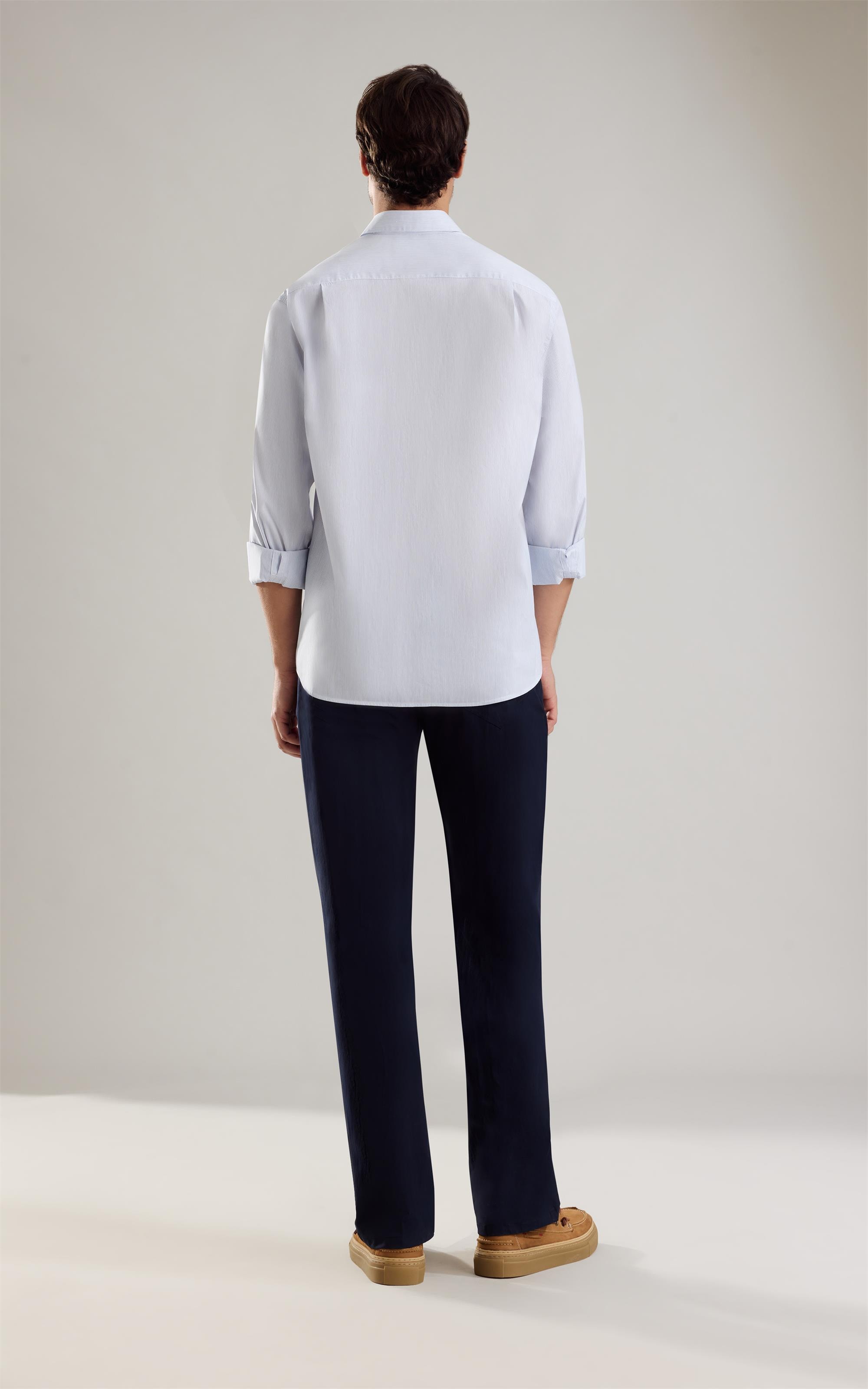 Camisa Tech Blend Rodolfo Ml Azul Pervante