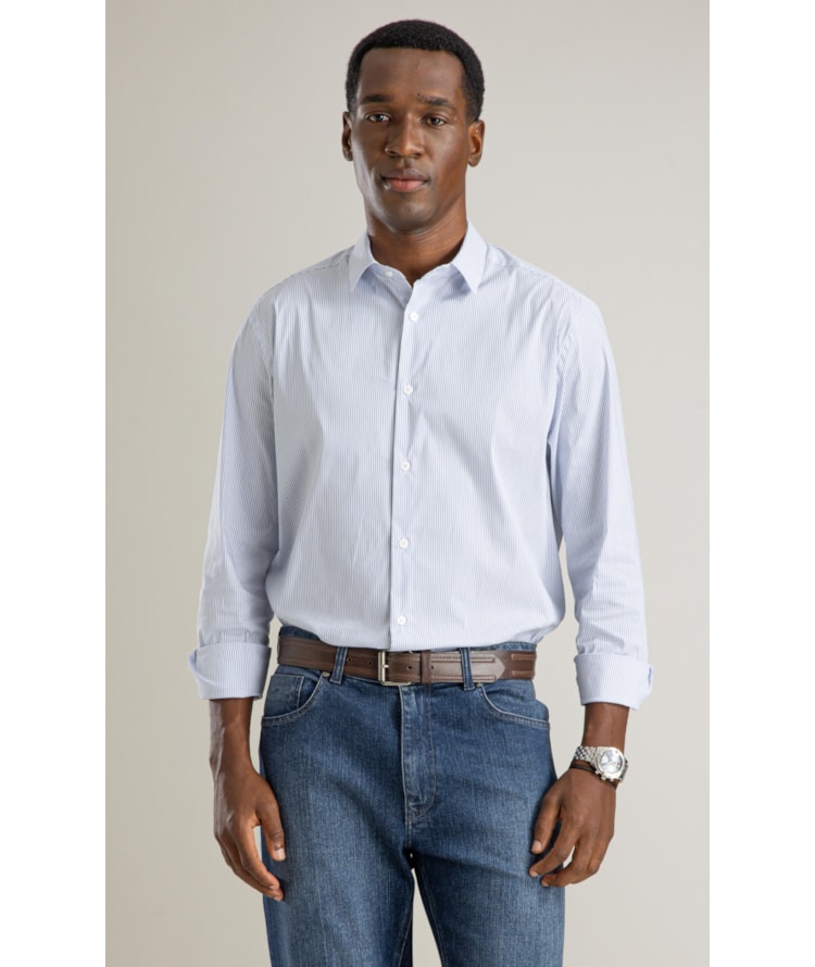 Camisa Tech Blend Saulo Ml Azul Bic