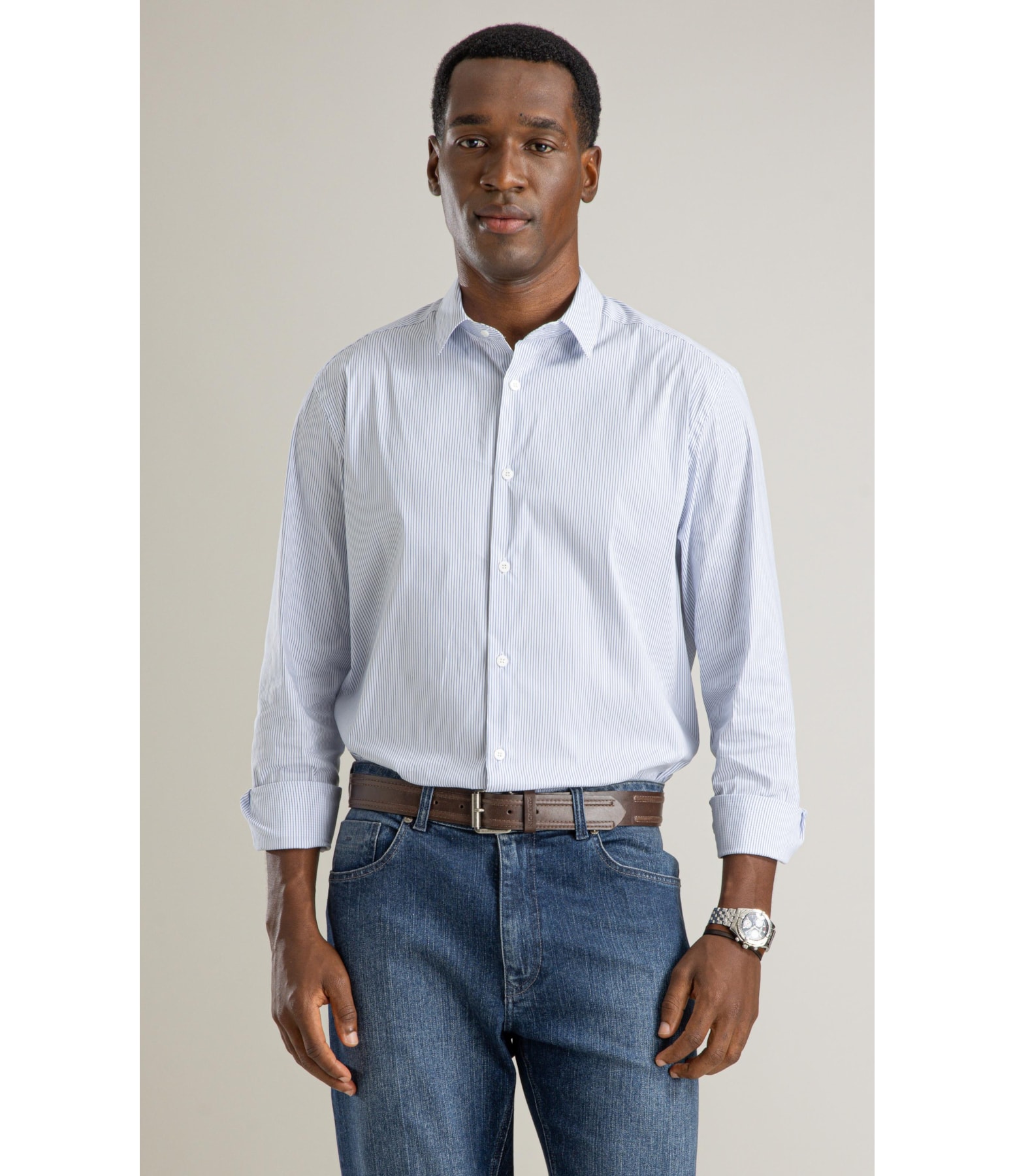 Camisa Tech Blend Saulo Ml Azul Bic