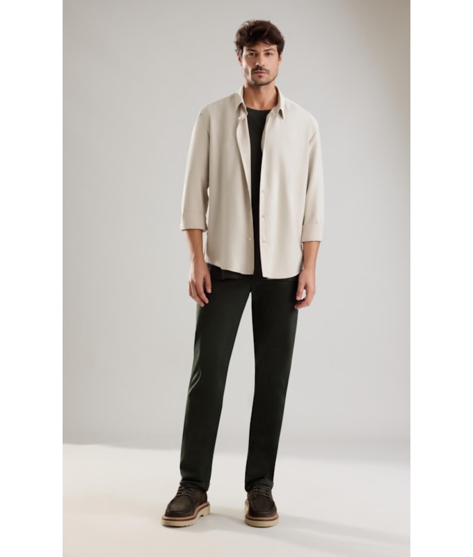 Camisa Tech Twill Ml Areia