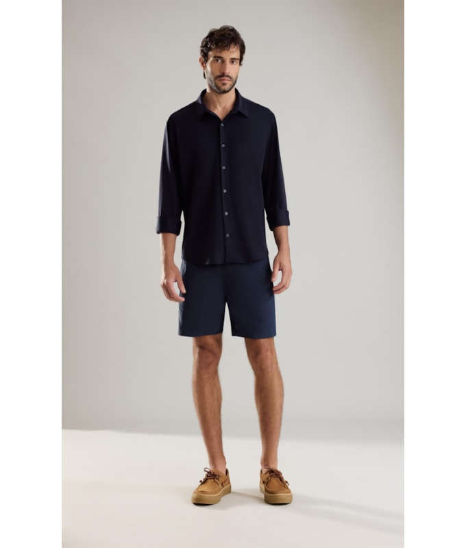 Camisa Tecno Piquet Ml Dark Navy
