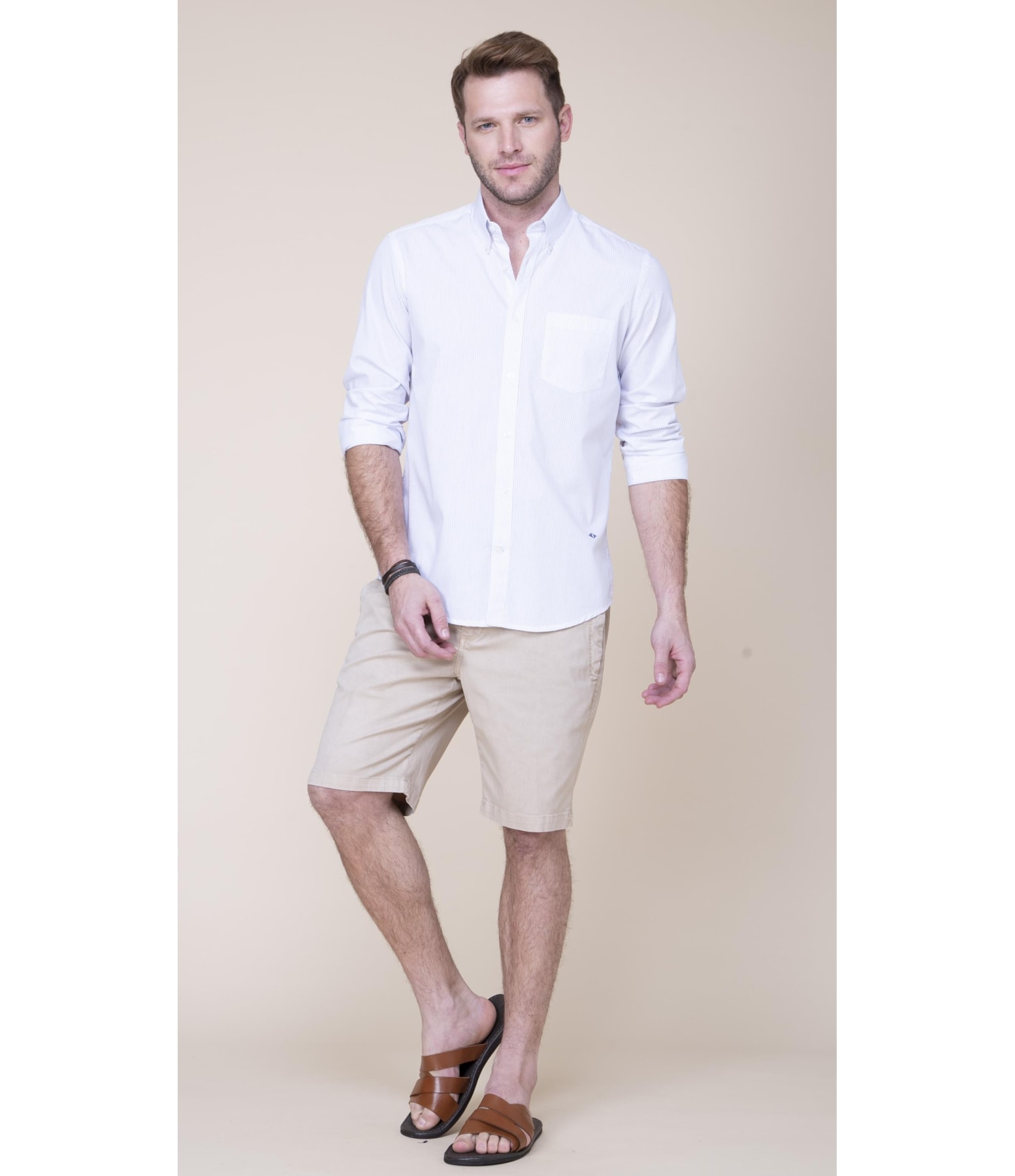 Camisa Toquio Listrada Ml Marinho