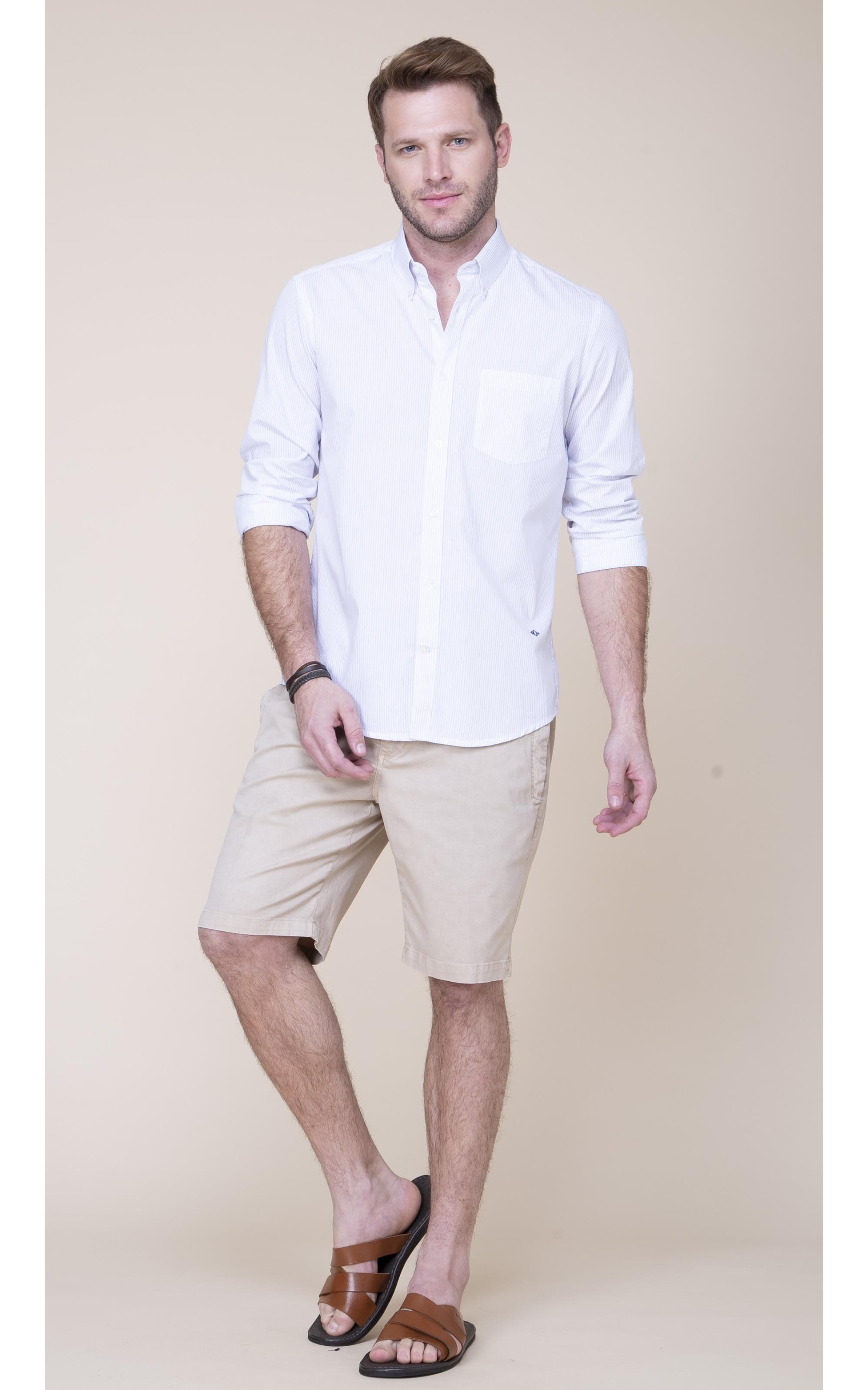 Camisa Toquio Listrada Ml Marinho