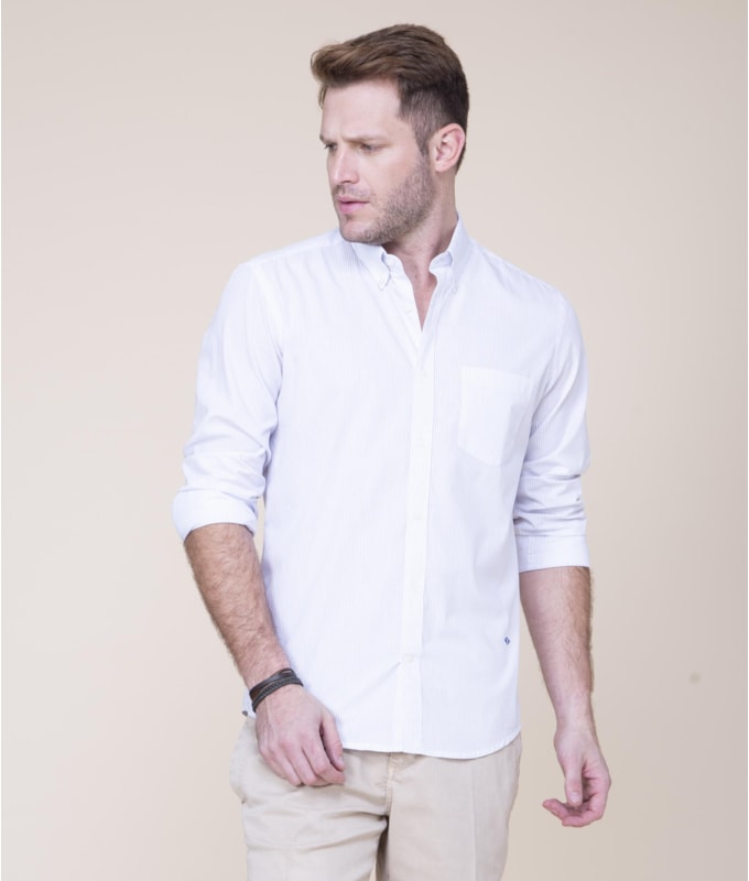 Camisa Toquio Listrada Ml Marinho