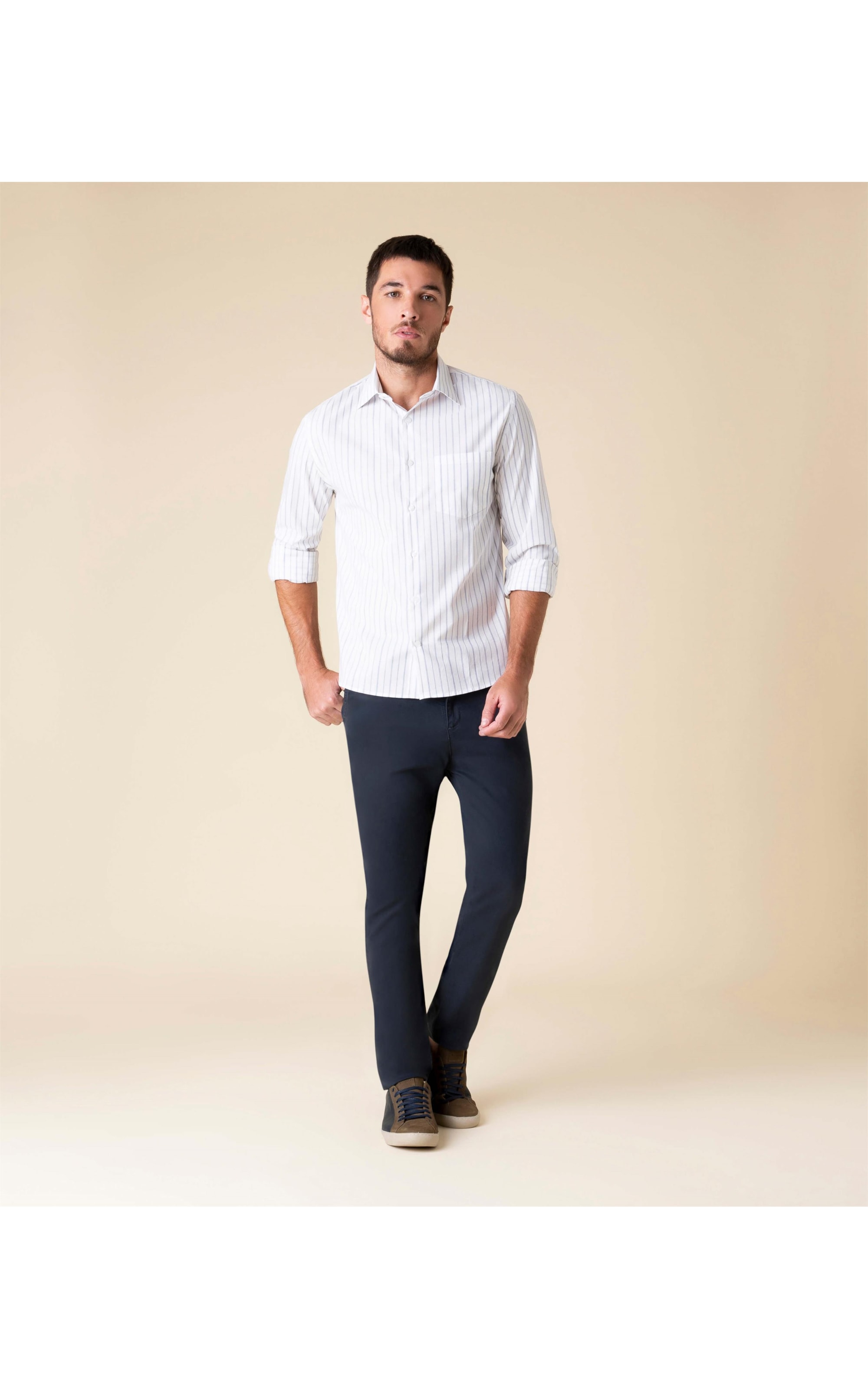 Camisa Torben Listrada Azul Bic