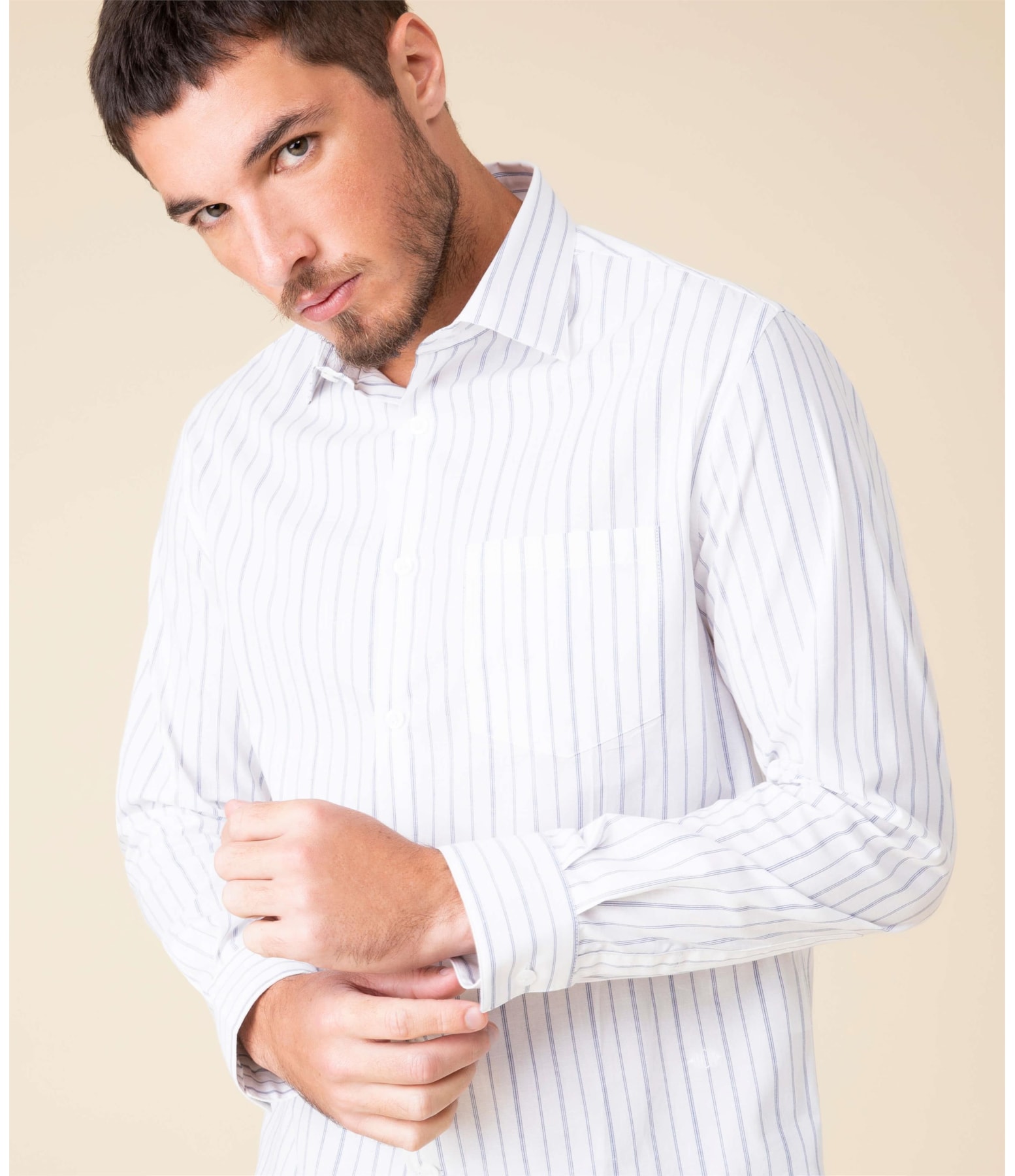Camisa Torben Listrada Azul Bic