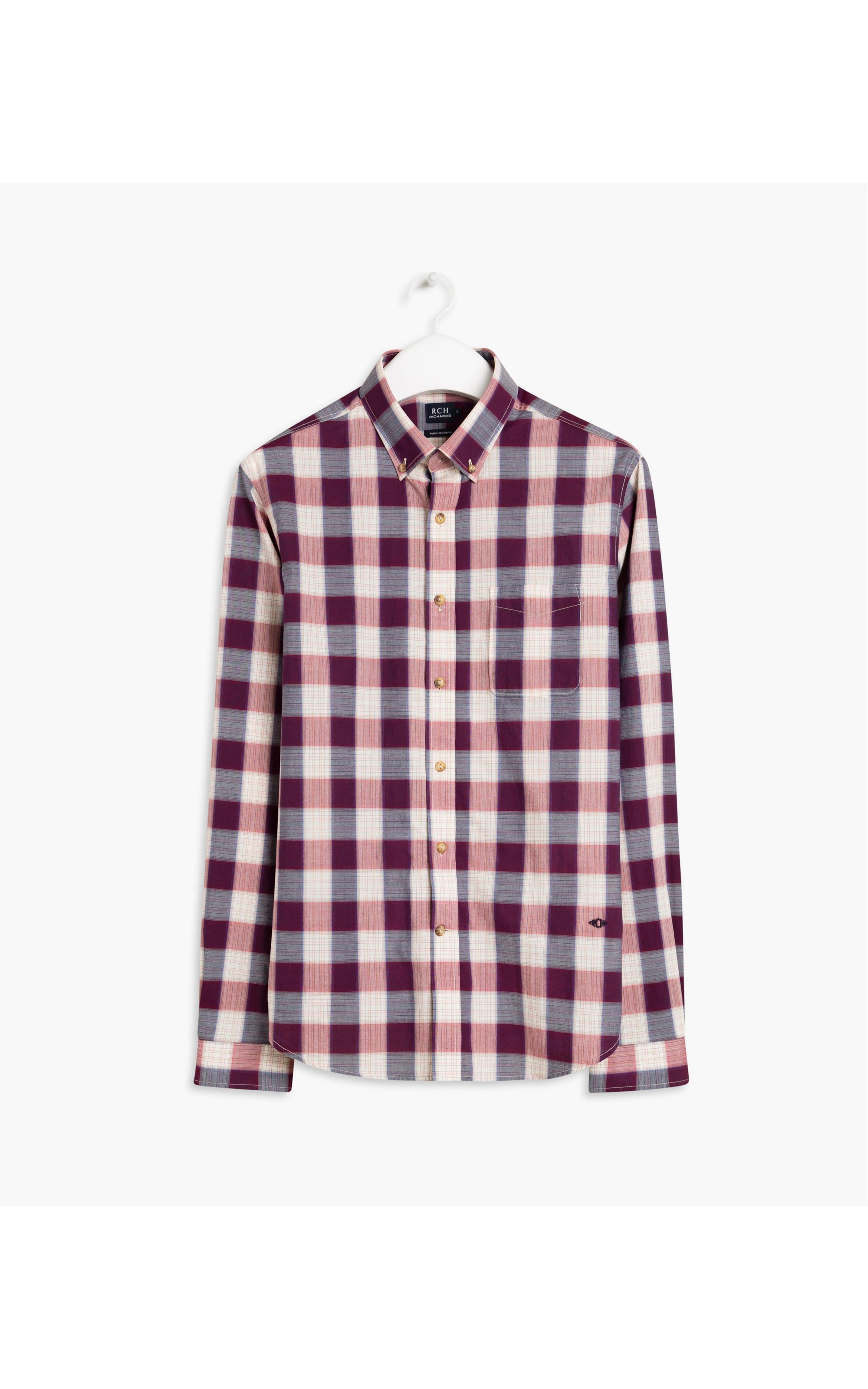 Camisa Traveler Melange Xadrez Ml Lilás Escuro