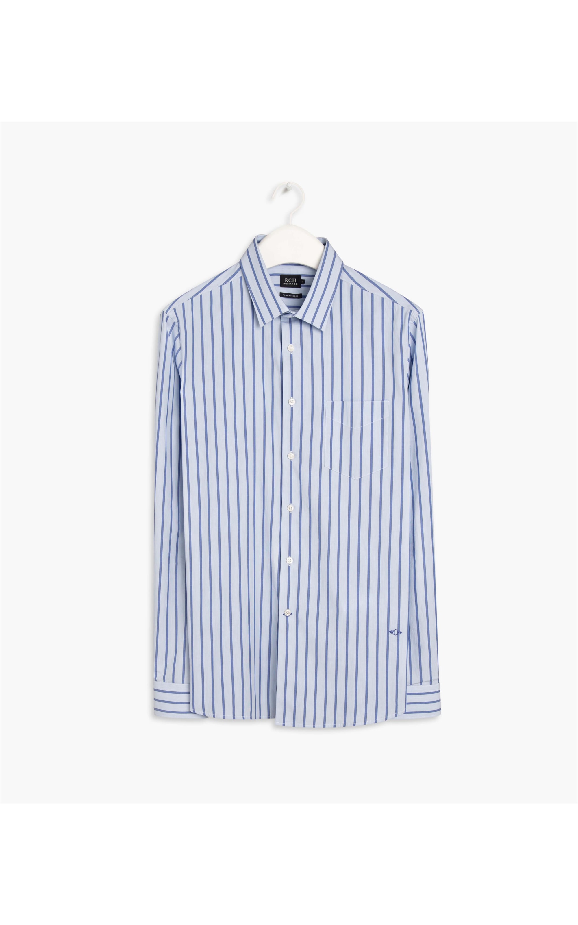 Camisa Traveller Listrada Ml Azul