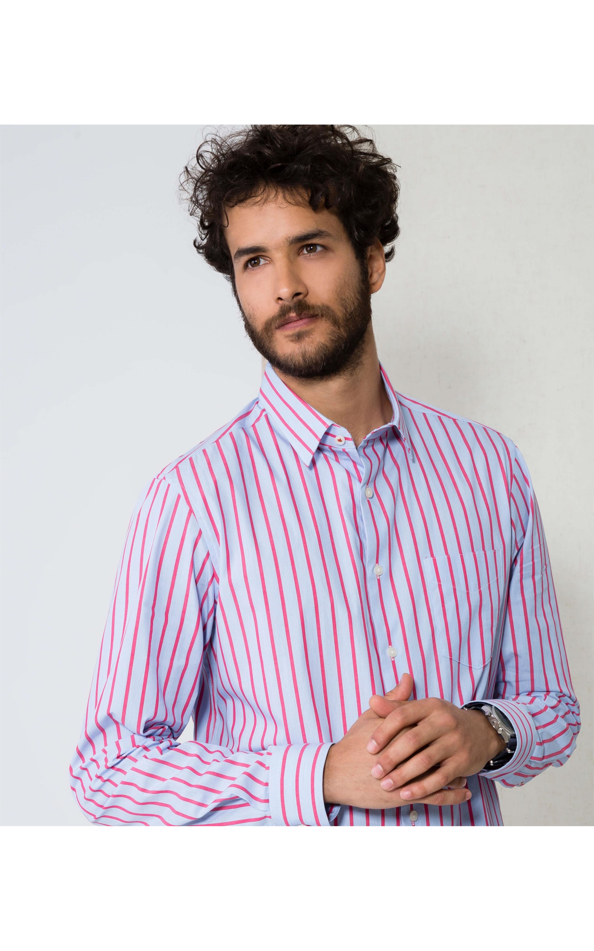 Camisa Traveller Listrada Ml Vermelho