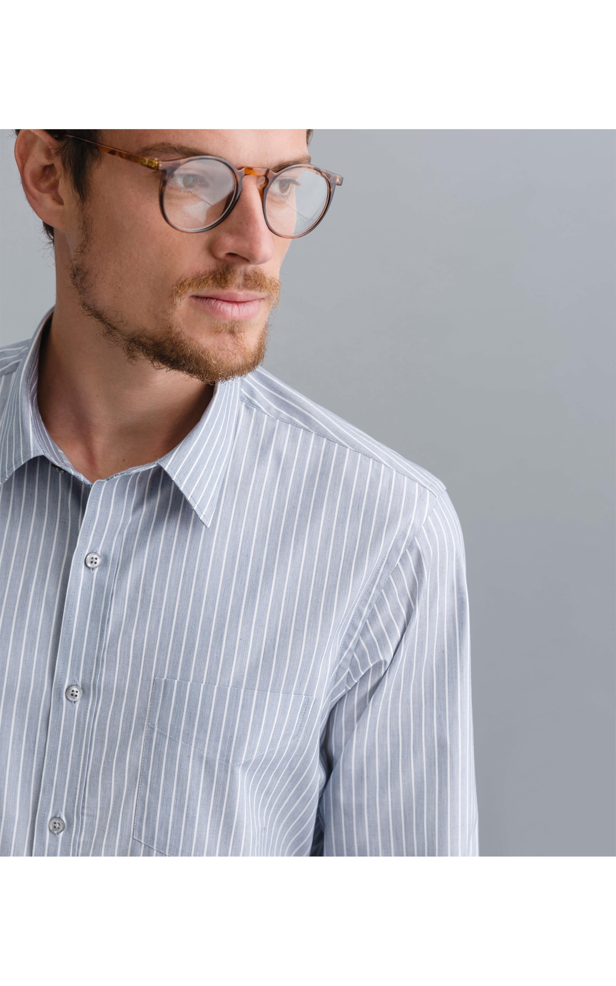 Camisa Traveller Ny Listrada Ml Azul Cinzentado