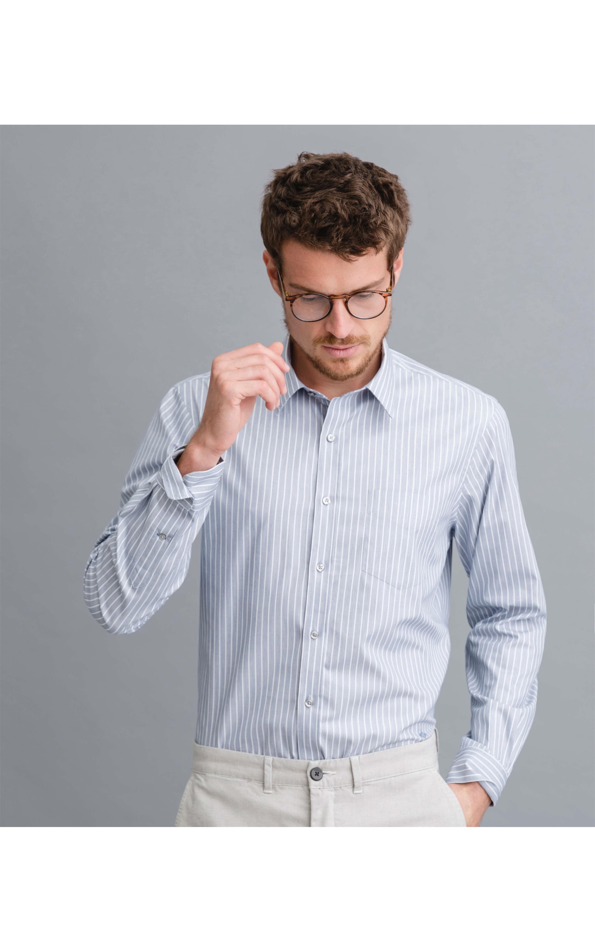 Camisa Traveller Ny Listrada Ml Azul Cinzentado