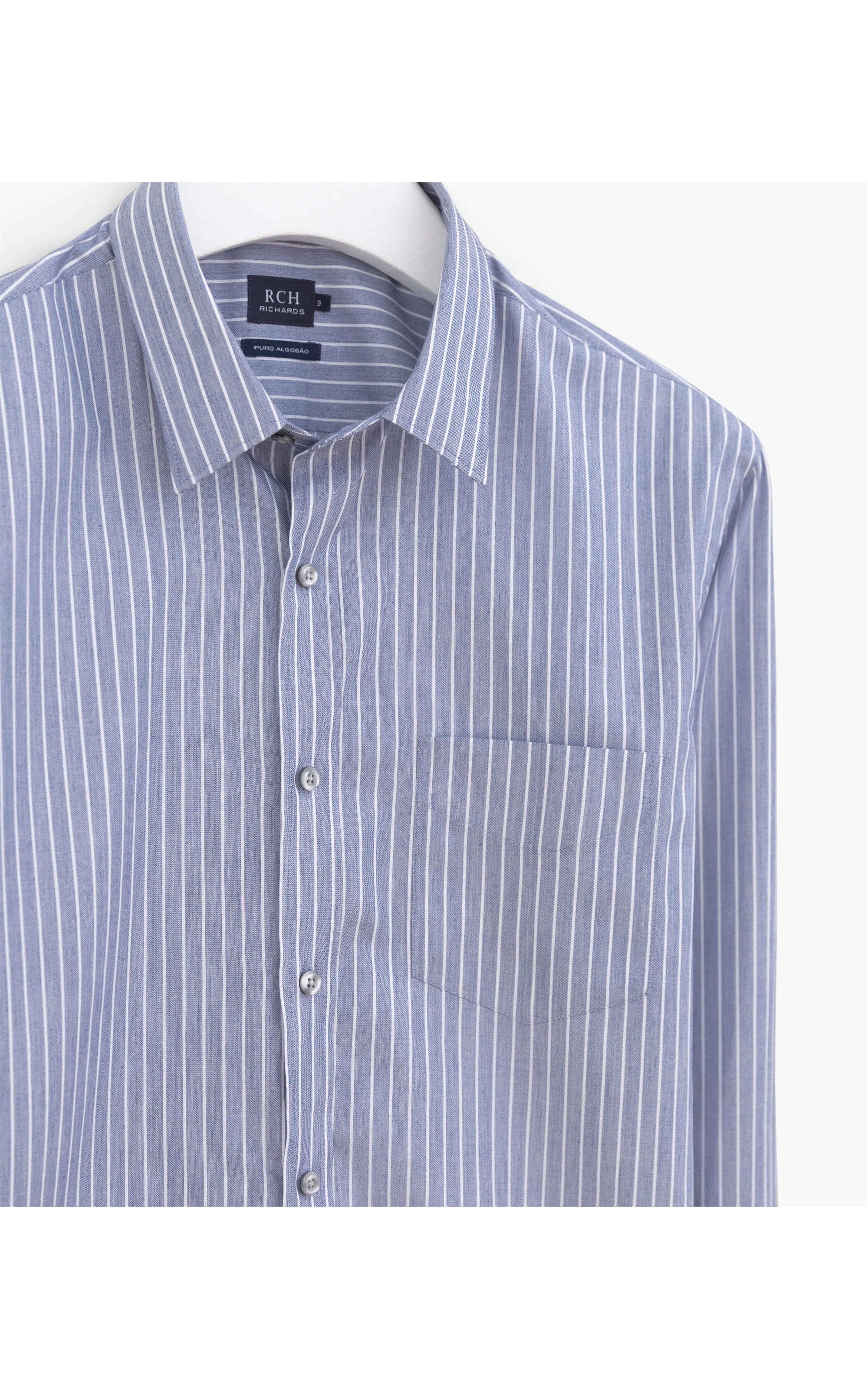 Camisa Traveller Ny Listrada Ml Azul Cinzentado